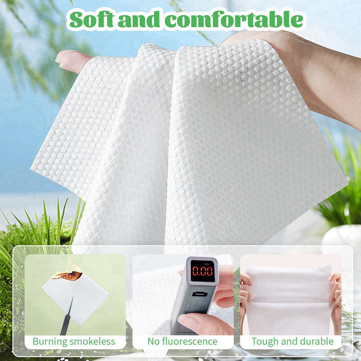 Cayxenful Disposable Face Towel, 600 Count Biodegradable Face Towels, for Washing Soft Cotton Dry Wipes Facial Cloths To