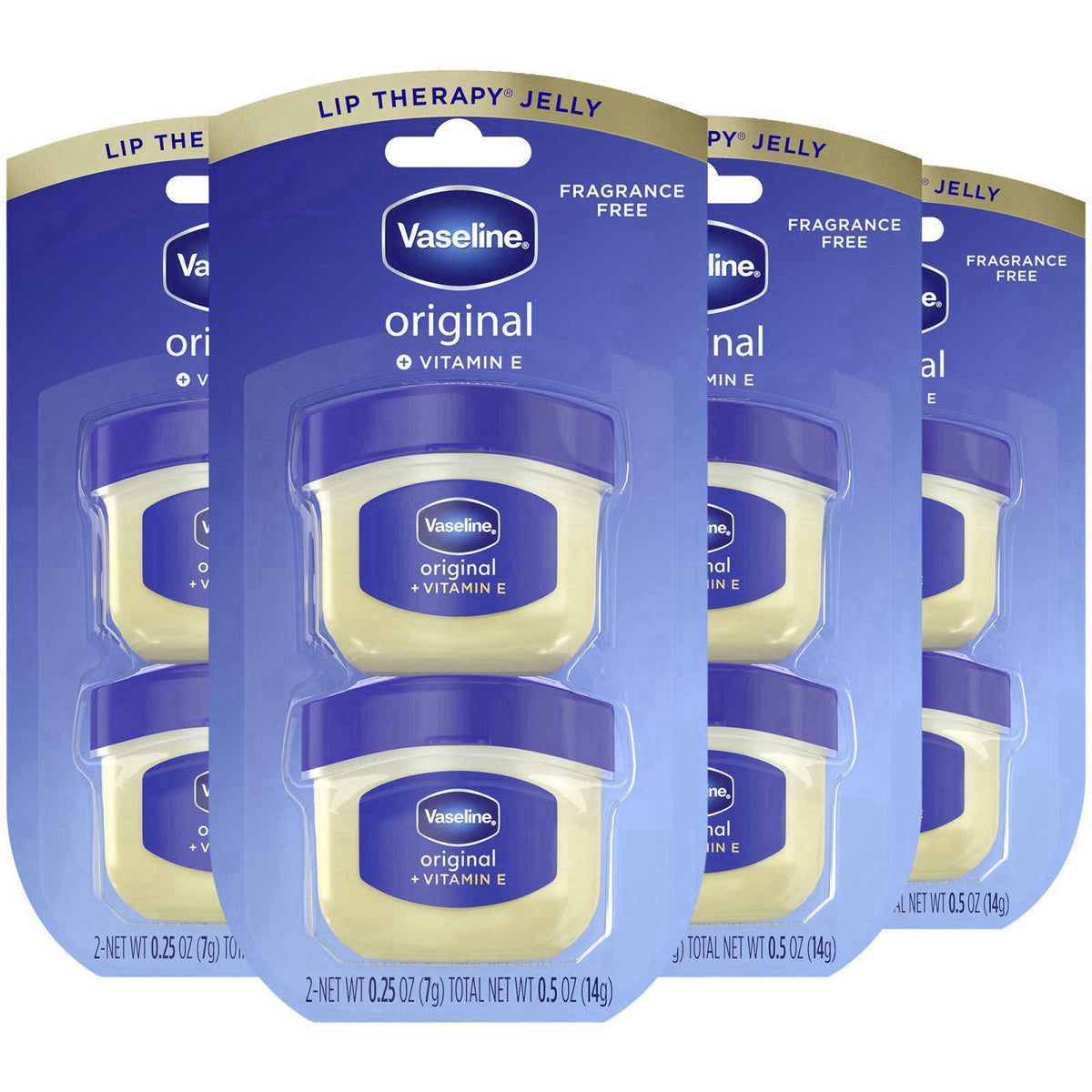 Vaseline Lip Therapy Original 4 Twin Packs (8 Mini Jars), 0.25 Oz Ea – product photo (Balms &amp; Moisturizers)