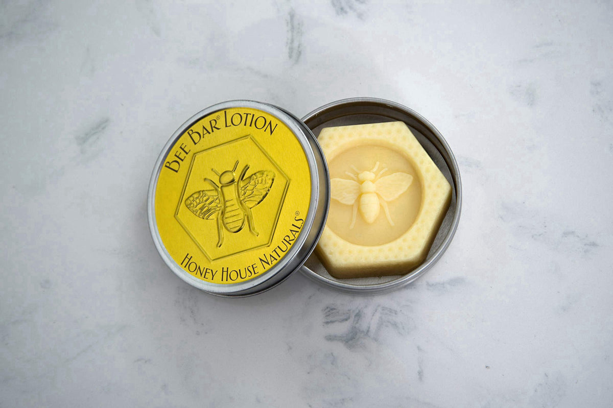 Honey House Naturals Bee Bar Duo - Vanilla - Small .6 Ounce and Large 2 Ounce - All Natural Ultra Moisturizing Lotion Ba