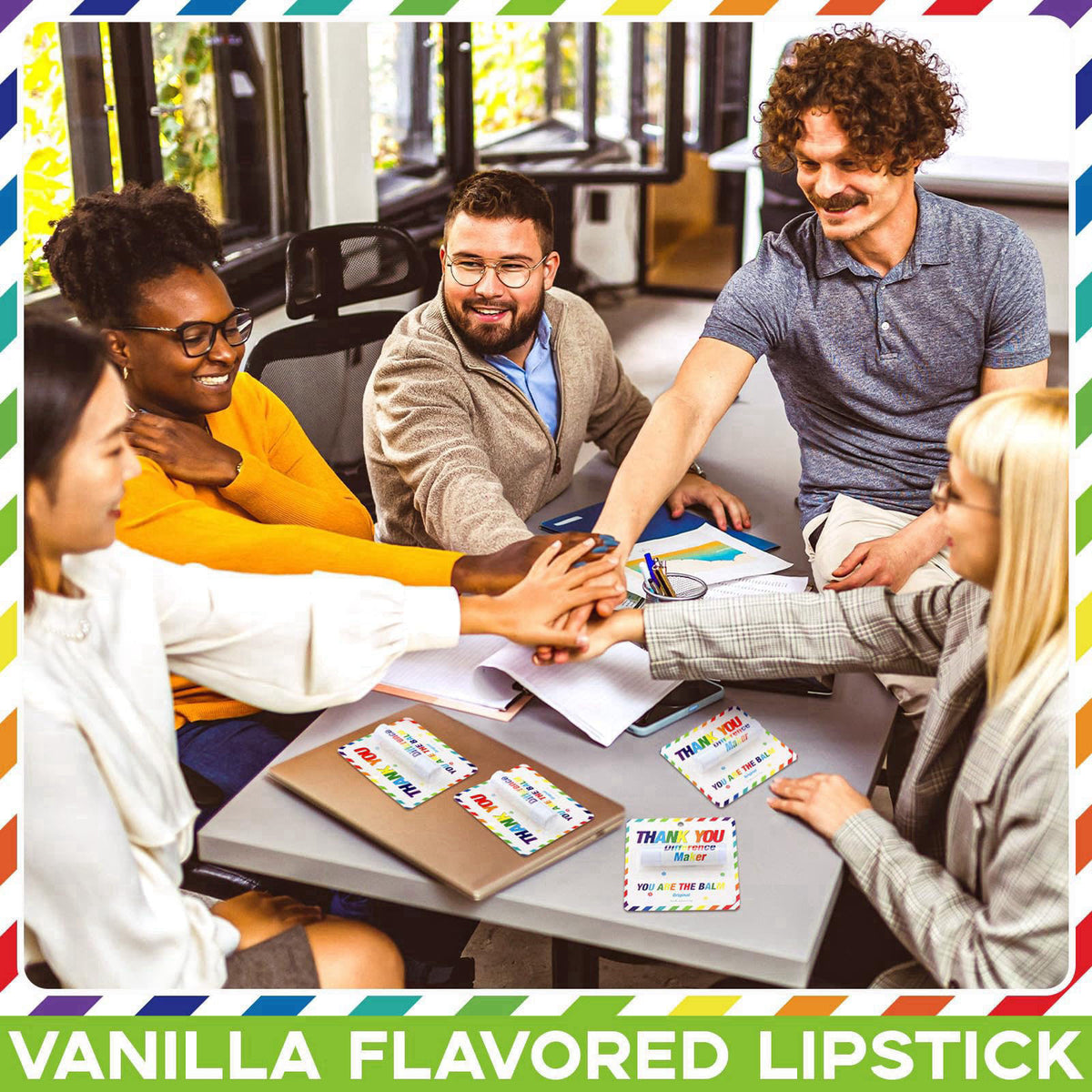 Sacubee 30 Pack Christmas Employee Teacher Appreciation Gifts Lip Balm Bulk Rainbow – full view