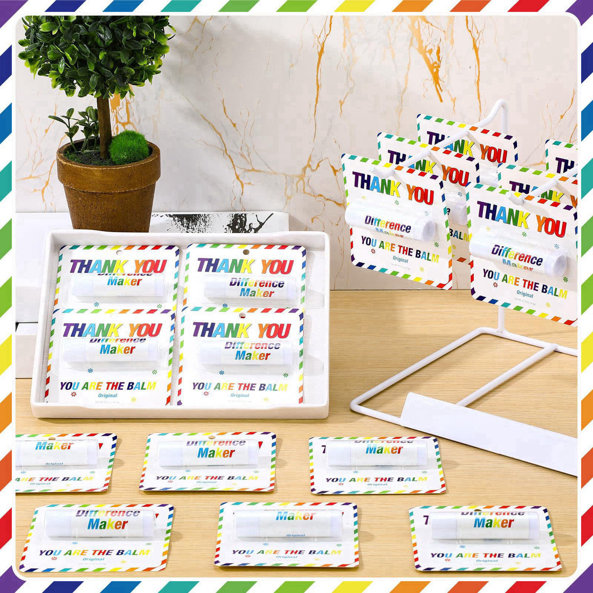 Sacubee 30 Pack Christmas Employee Teacher Appreciation Gifts Lip Balm Bulk Rainbow – alternate angle