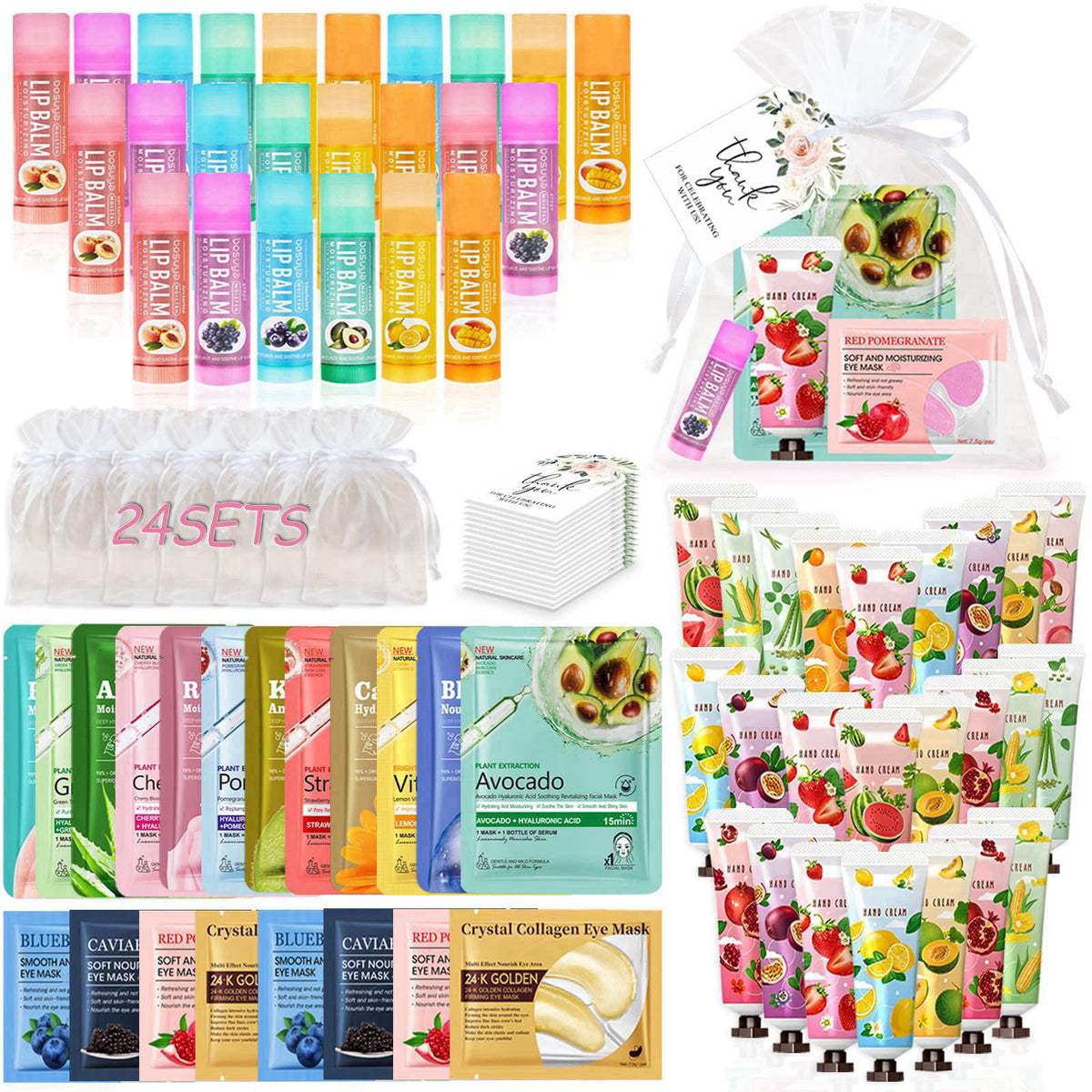 Cioxcr 144 PCS Bulk Gifts For Women |Spa Party Favors Including Facial Mask, Hand Cream and Lip Balm, Ideal Gifts for Mo