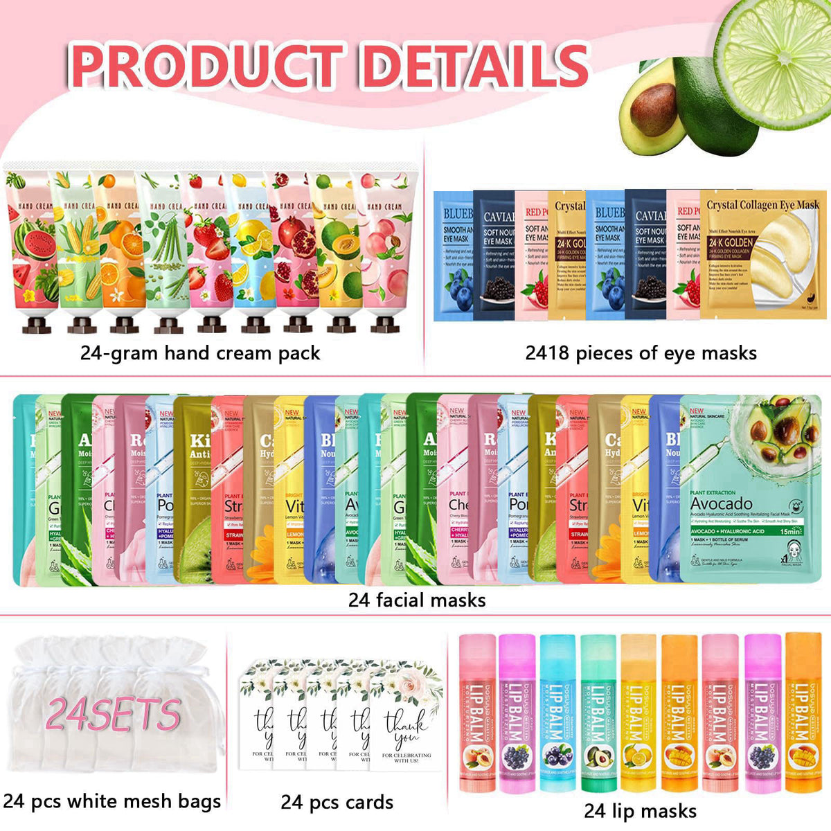 Cioxcr 144 PCS Bulk Gifts For Women |Spa Party Favors Including Facial Mask, Hand Cream and Lip Balm, Ideal Gifts for Mo