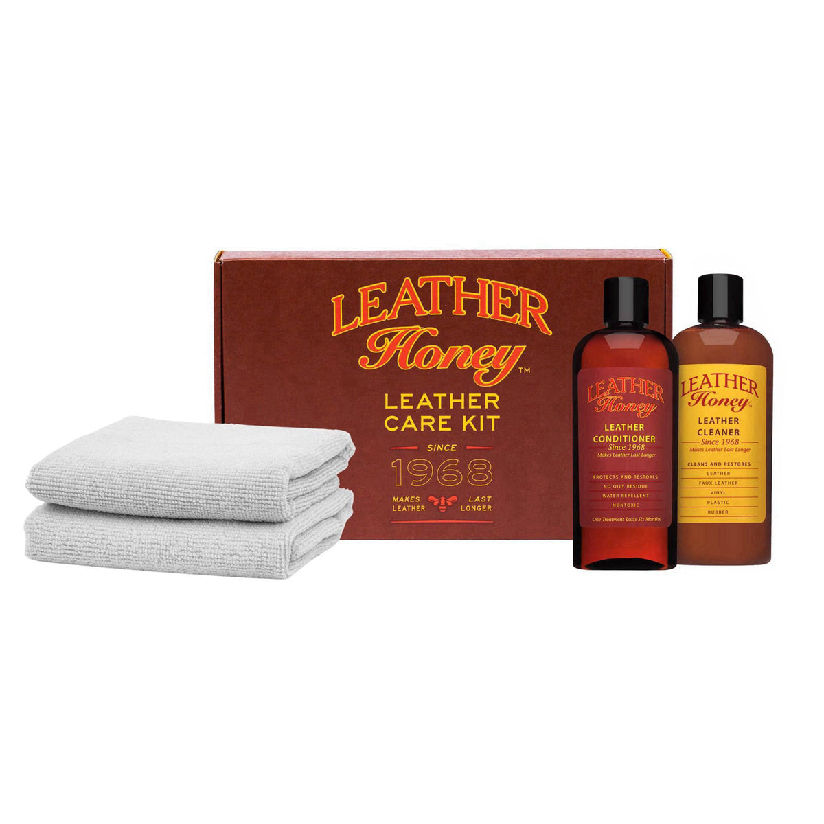 Leather Honey Complete Leather Care Kit – Non-Toxic, Made in USA – close-up detail in ✔ ✔ ✔ ✔