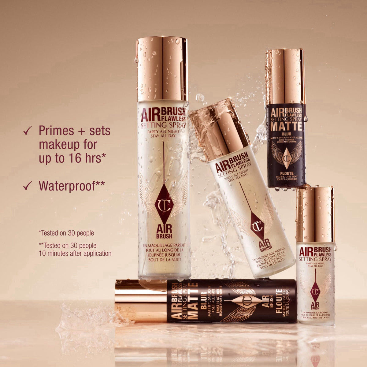Charlotte Tilbury Airbrush Flawless Setting Spray - Ultra-Fine Hydrating Mist to Prime & Set Makeup Up to 16Hr – Soothes