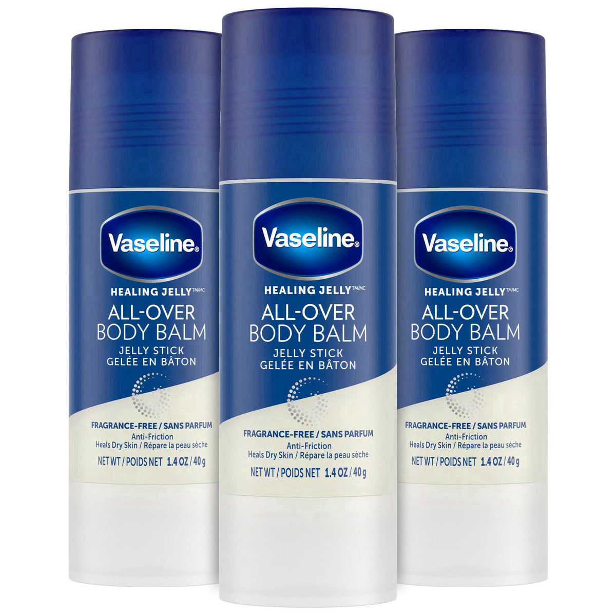 Vaseline All-Over Body Balm Stick 3-Pack, Fragrance-Free Lotion, 1.4 Oz Ea – product photo (Creams)