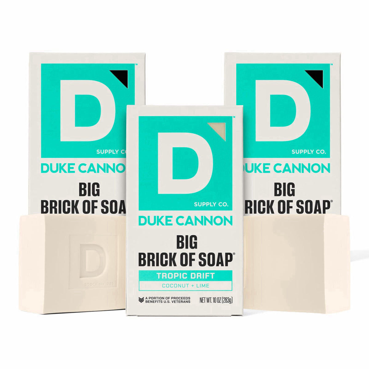 Duke Cannon Supply Co. Duke Cannon Big Brick of Soap Tropic Drift 3 Pack – Large 10 oz Men’s Bar Soap with Coconut & Lim