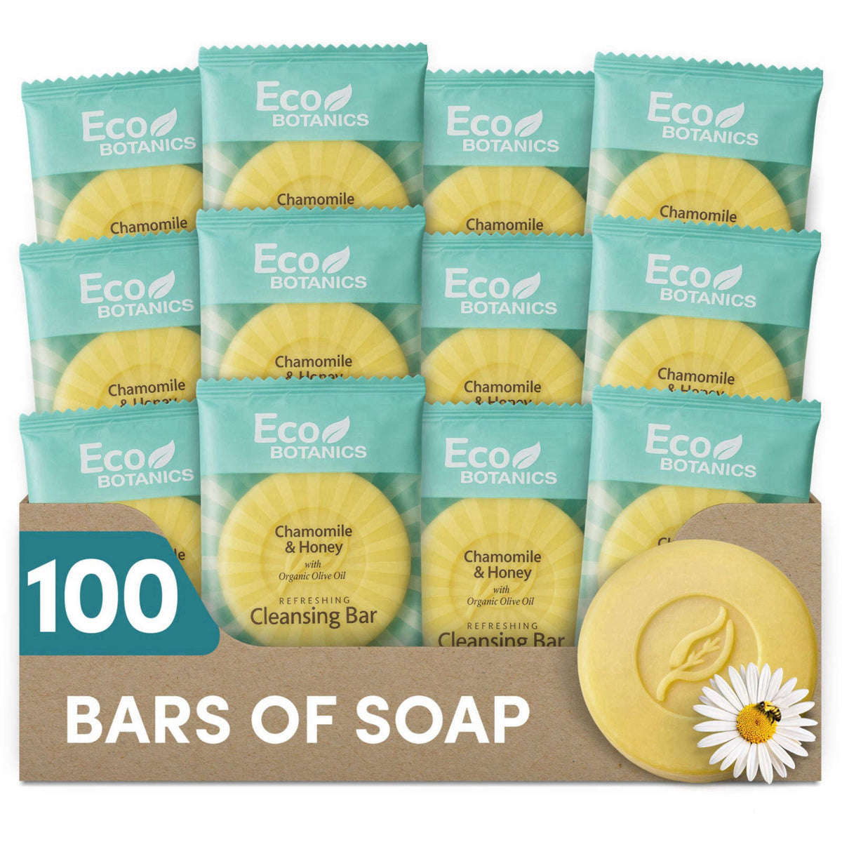 Eco Botanics 100-Count 0.5oz Cleansing Bar Soap, Travel Size Hotel Soap – product photo (Soaps)