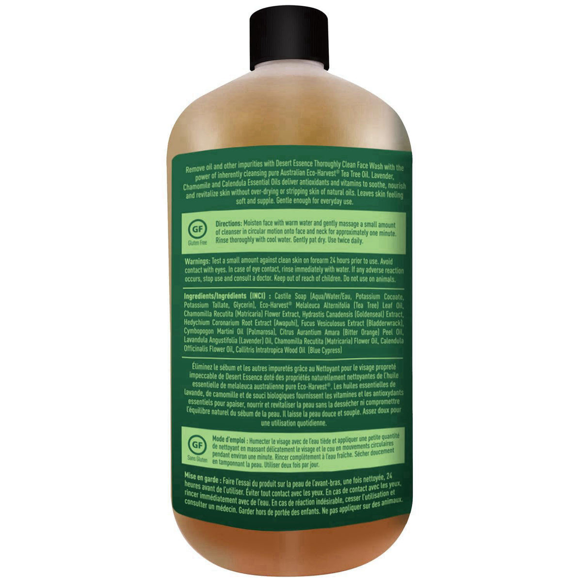 Desert Essence Thoroughly Clean Face Wash, Tea Tree, 32 fl oz – alternate angle