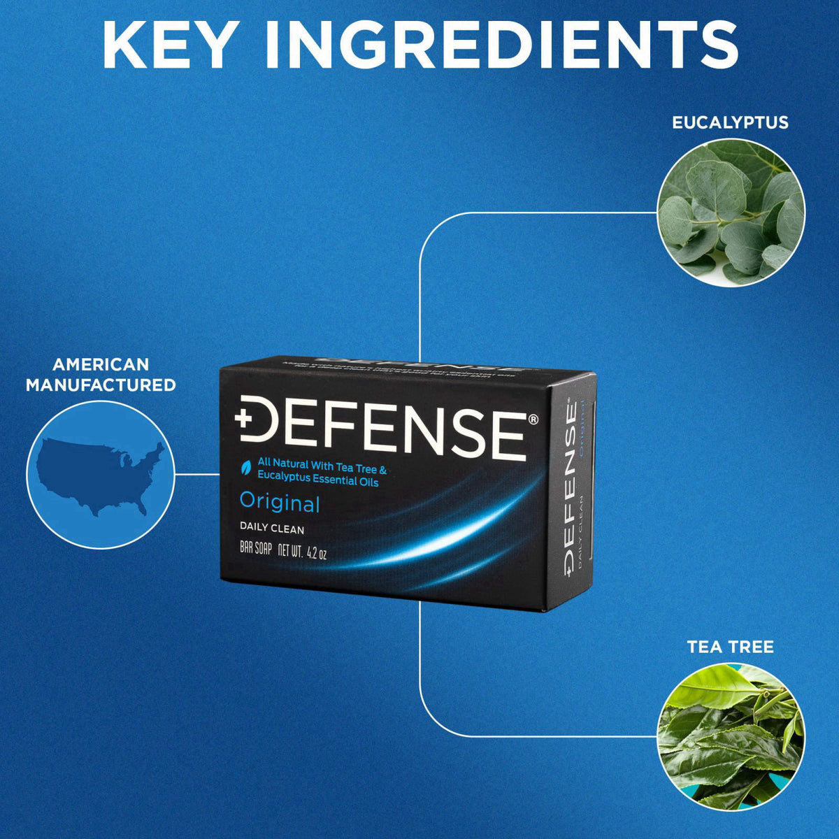 Defense Soap 5pk All Natural Tea Tree Bar Soap for Men – close-up detail