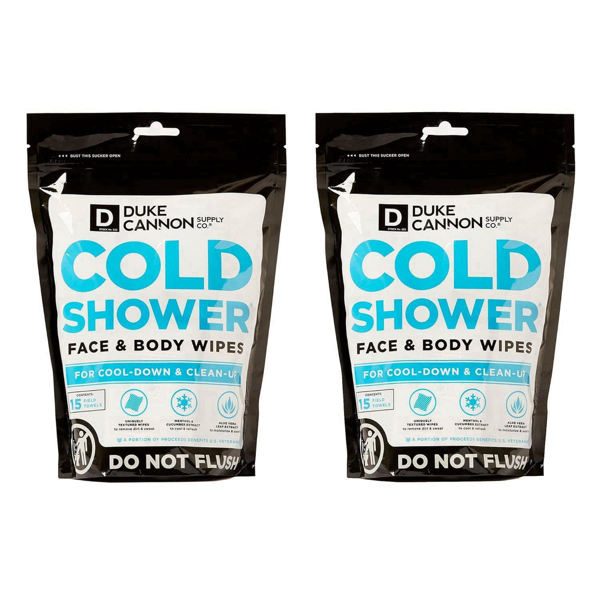 Duke Cannon Supply Co. Duke Cannon Cold Shower Cooling Field Towels, 15 Count, 2 Pack – close-up detail