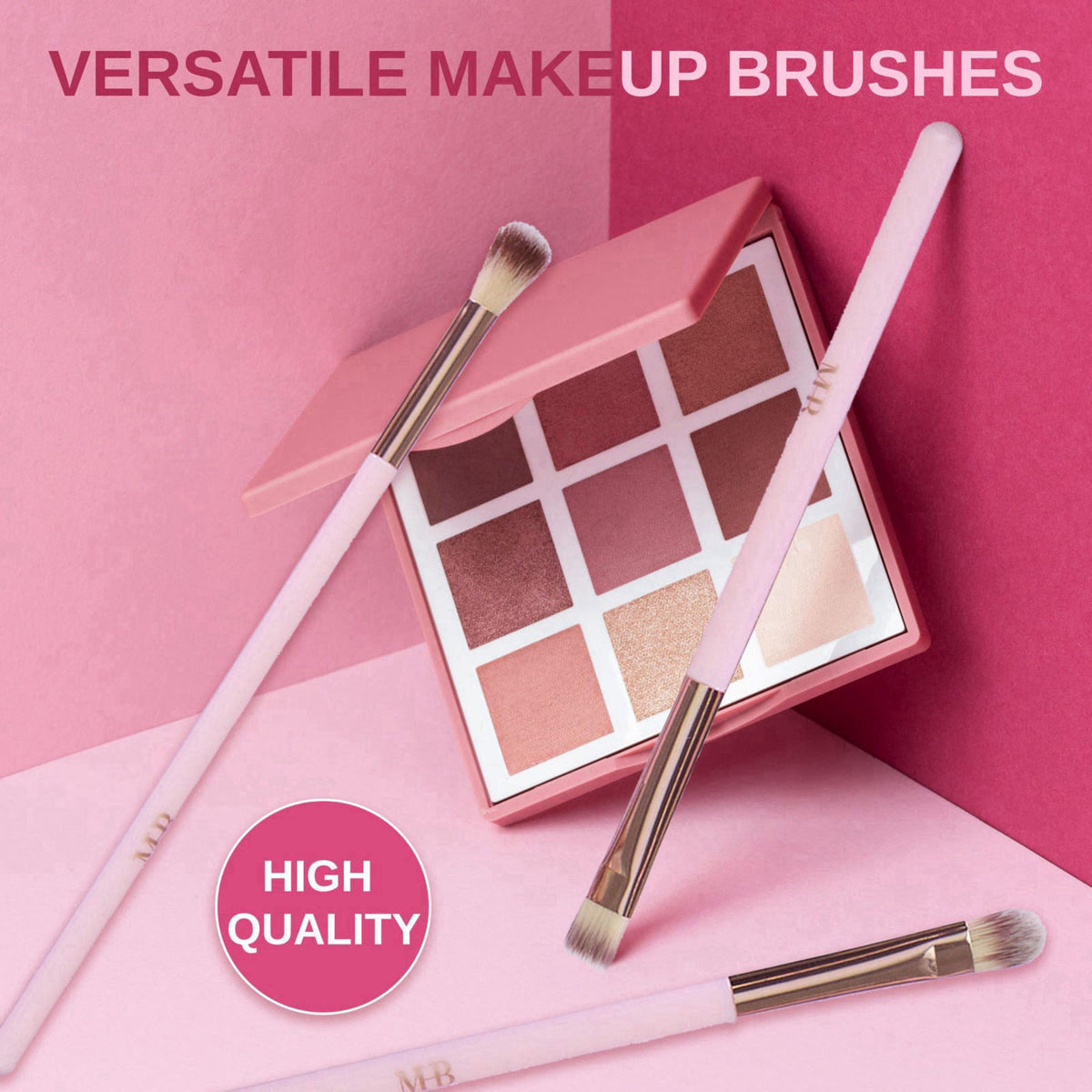 EXPRESSIONS 14pc Rose Gold Ultimate Beauty Brush Collection - Makeup Brushes, Eyelash – packaging and label