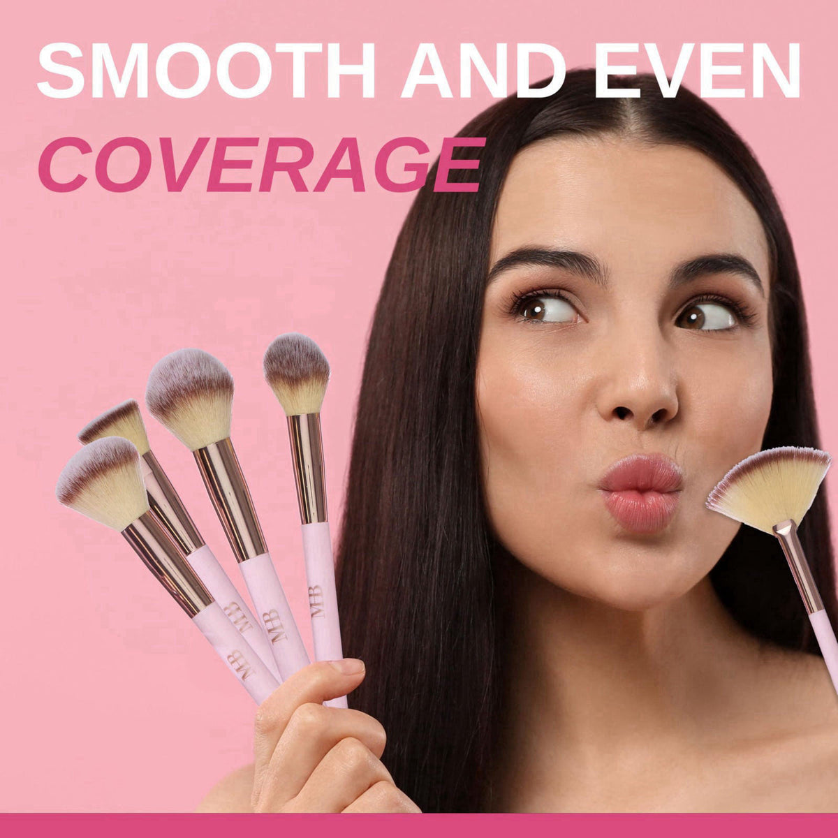 EXPRESSIONS 14pc Rose Gold Ultimate Beauty Brush Collection - Makeup Brushes, Eyelash – full view