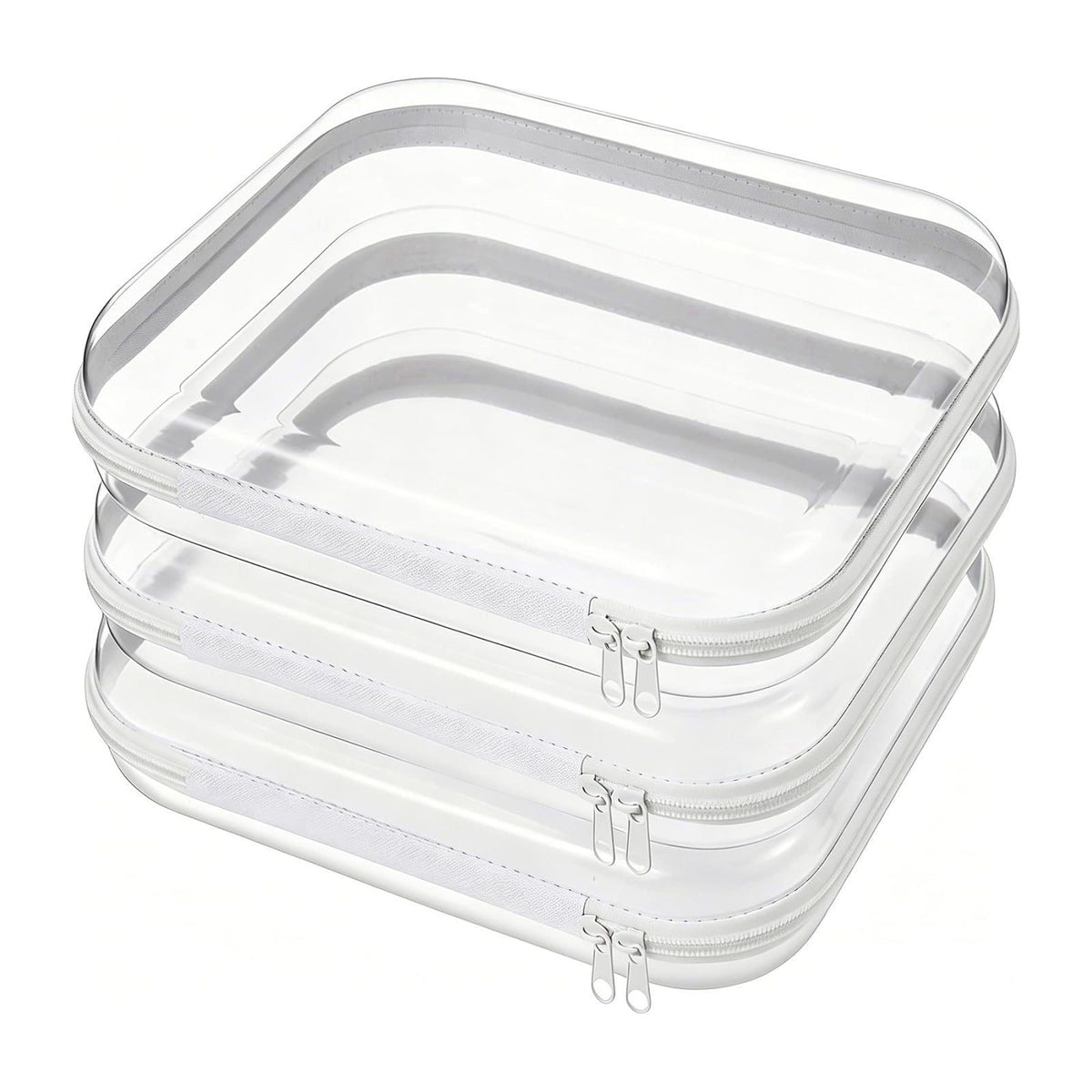 JJYYC Clear Hard Shell Zipper Cases, Diaper Bag Organizer, White, 3L – product photo (Cosmetic Bags)