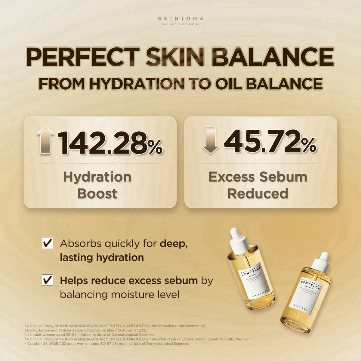SKIN1004 [Hudson's Pick] Centella Ampoule, Korean Face Serum, 3.38 fl.oz – back view and specifications