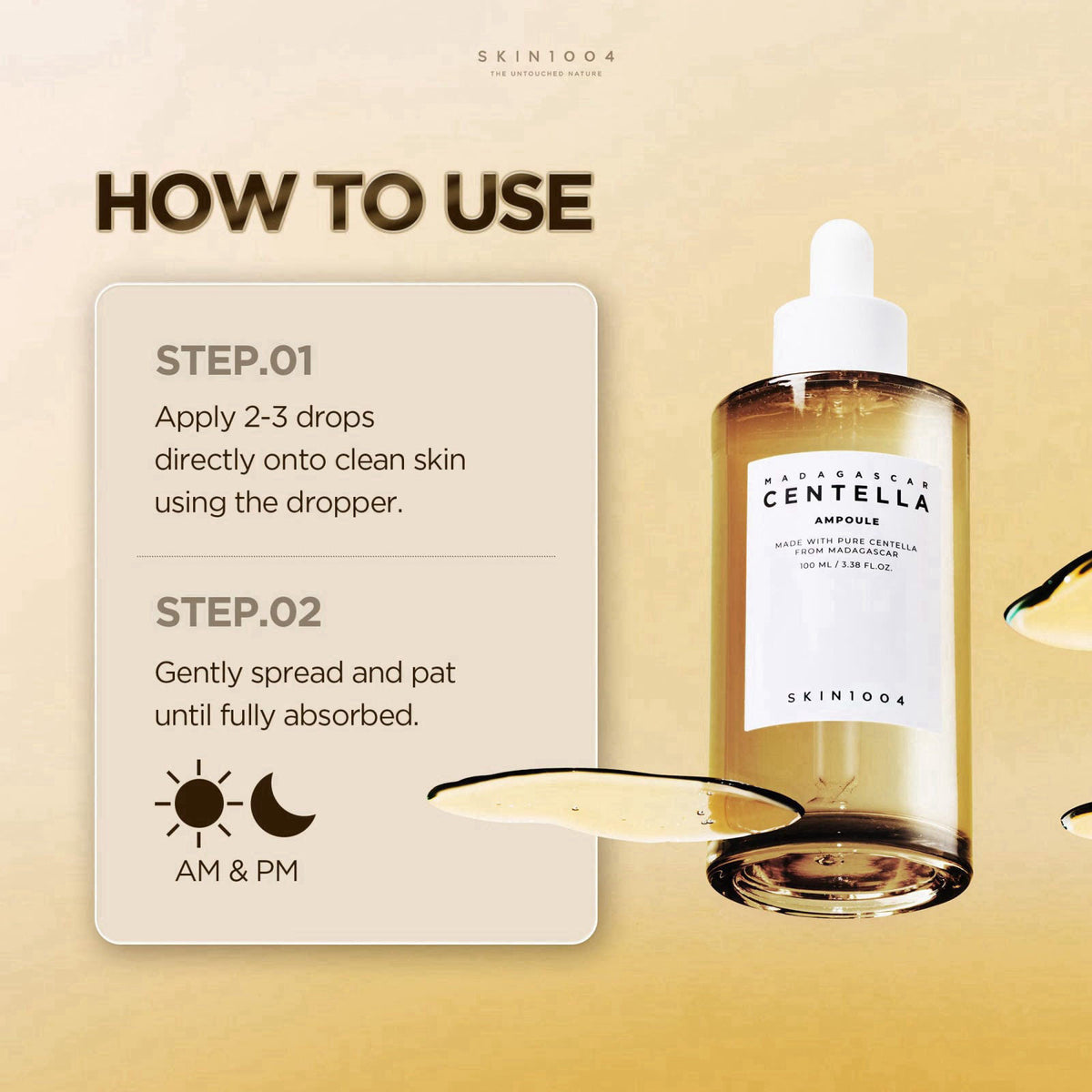 SKIN1004 [Hudson's Pick] Centella Ampoule, Korean Face Serum, 3.38 fl.oz – alternate angle