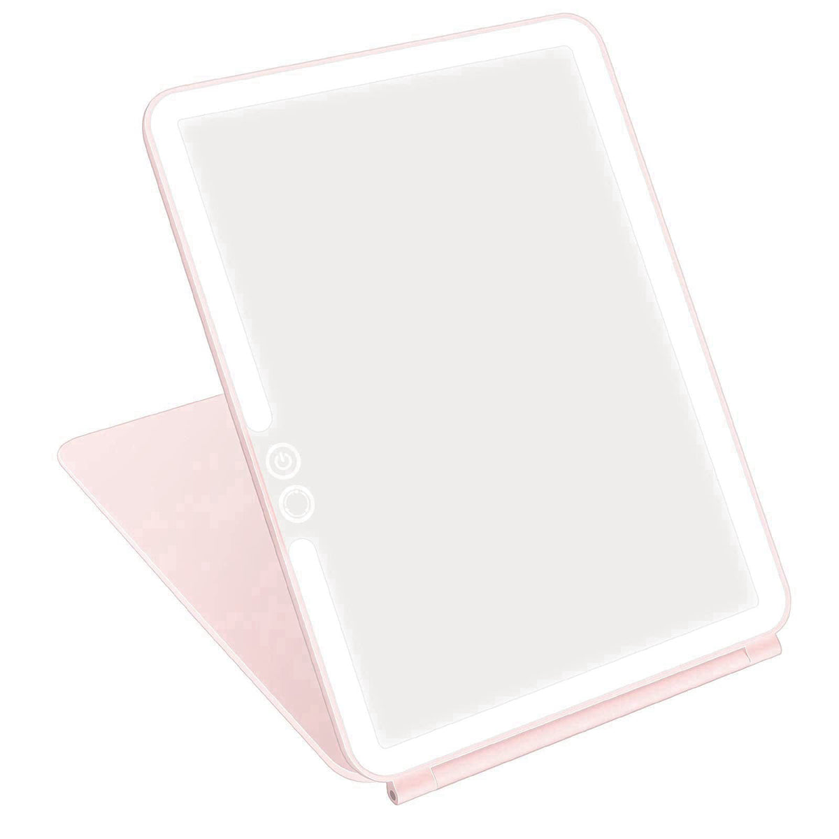 deweisn Folding Travel Mirror Lighted Makeup Mirror with 72 LEDs 3 Colors Light Modes, USB Rechargable, Portable, Ultra 