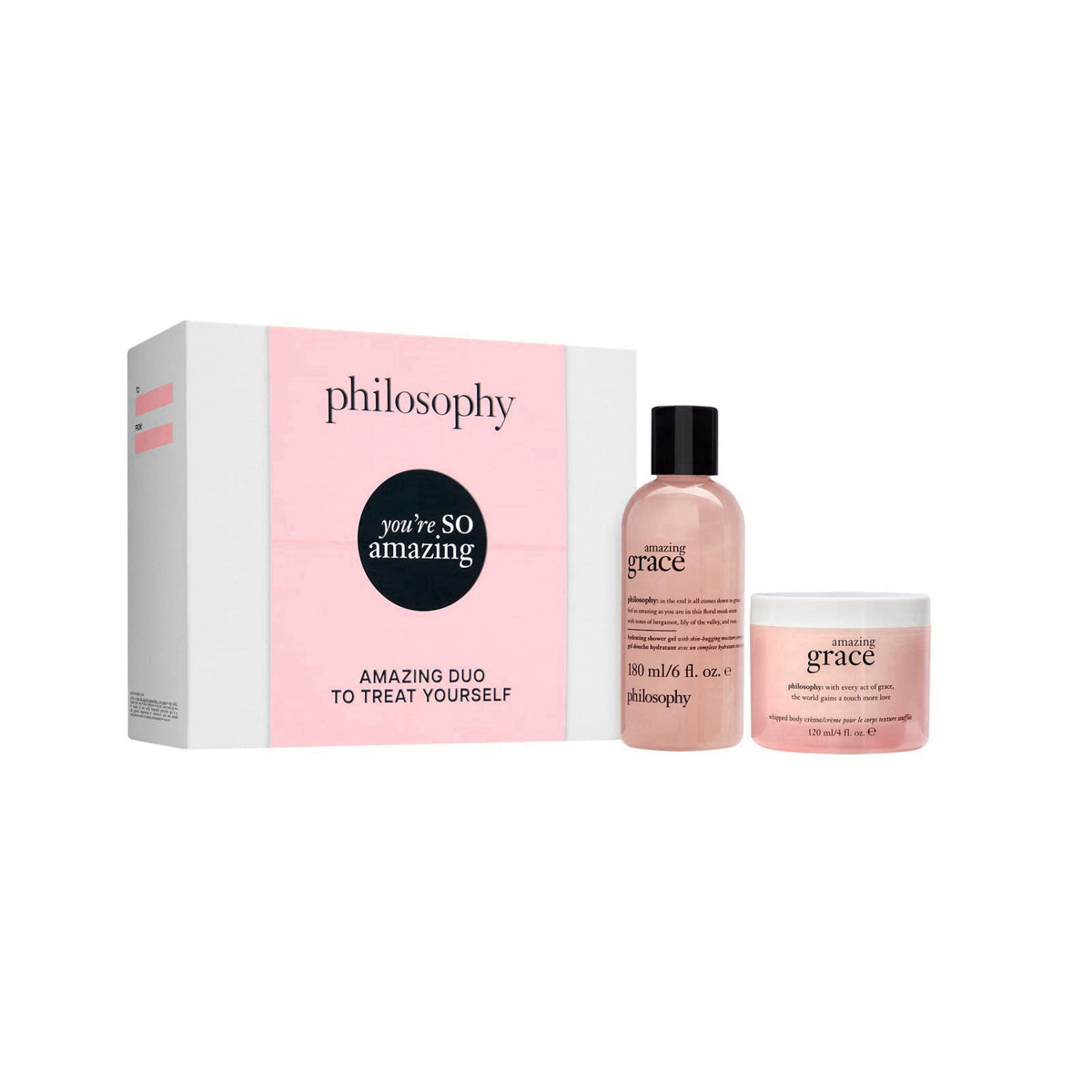 philosophy you're so amazing gift set - 2-pc. amazing grace hydrating shower gel (6oz) & whipped body crème (4oz) - mois