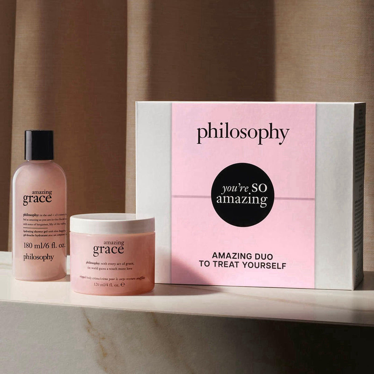 philosophy you're so amazing gift set - 2-pc. amazing grace hydrating shower gel (6oz) & whipped body crème (4oz) - mois