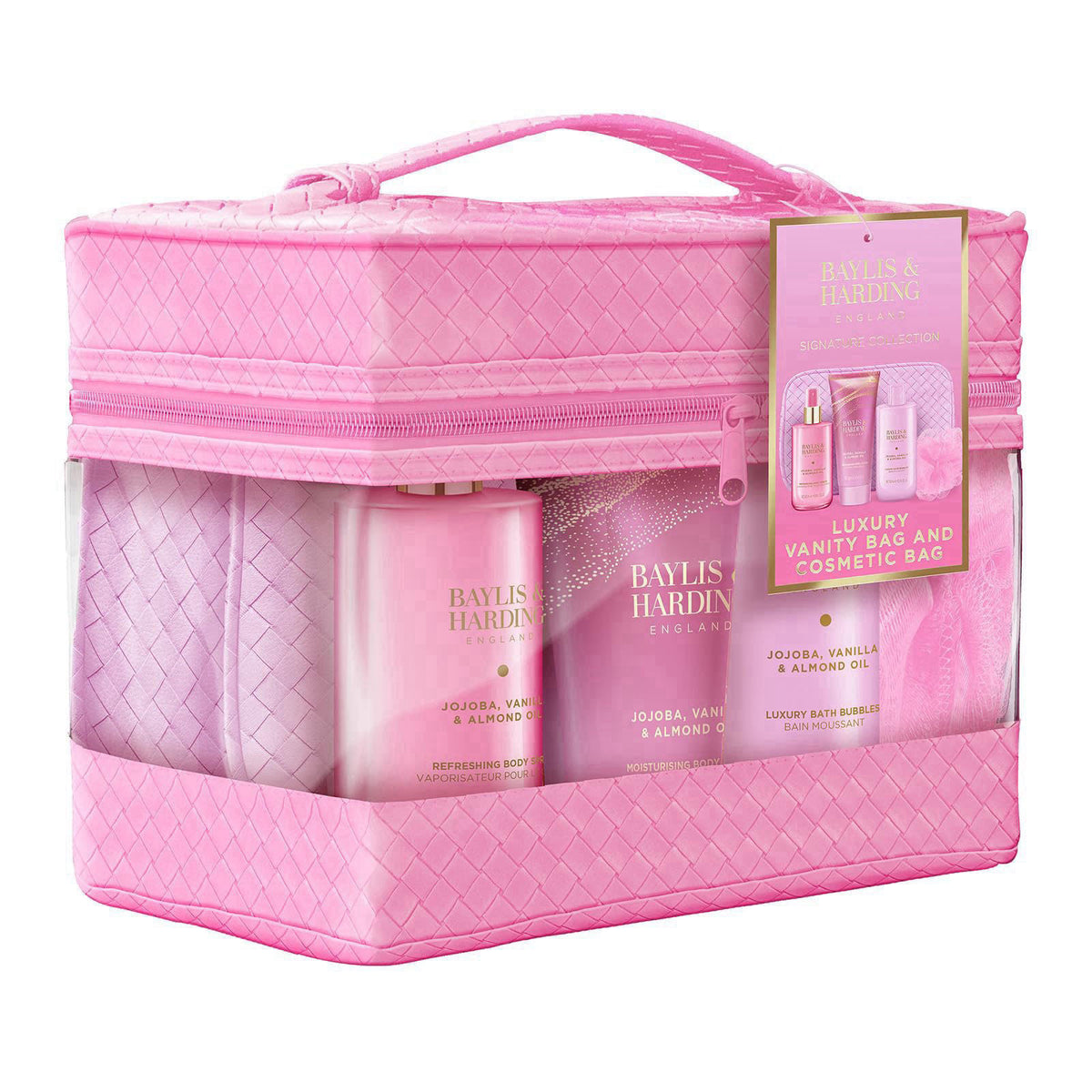 Baylis & Harding Signature Luxury Vanity Bag, Gift Set for Women – packaging and label