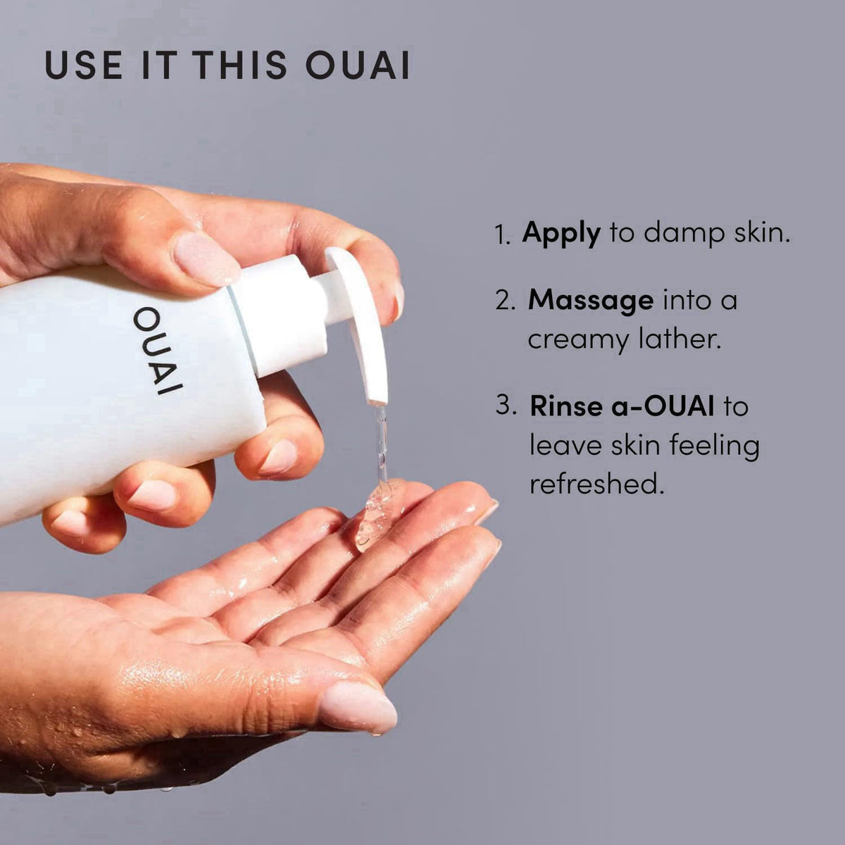 OUAI Detox Facial Cleanser - Face Wash with Glycolic Acid (7.8 fl oz) – alternate angle