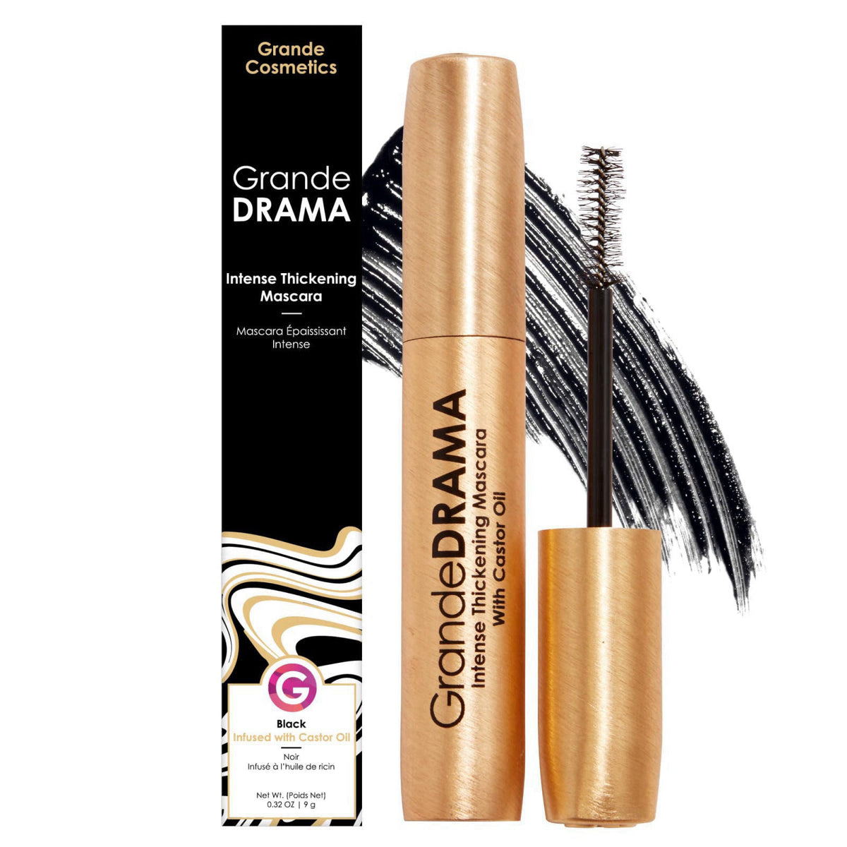 Grande Cosmetics GrandeDRAMA Intense Thickening Mascara, Black, 0.32 oz – product photo (Mascara)