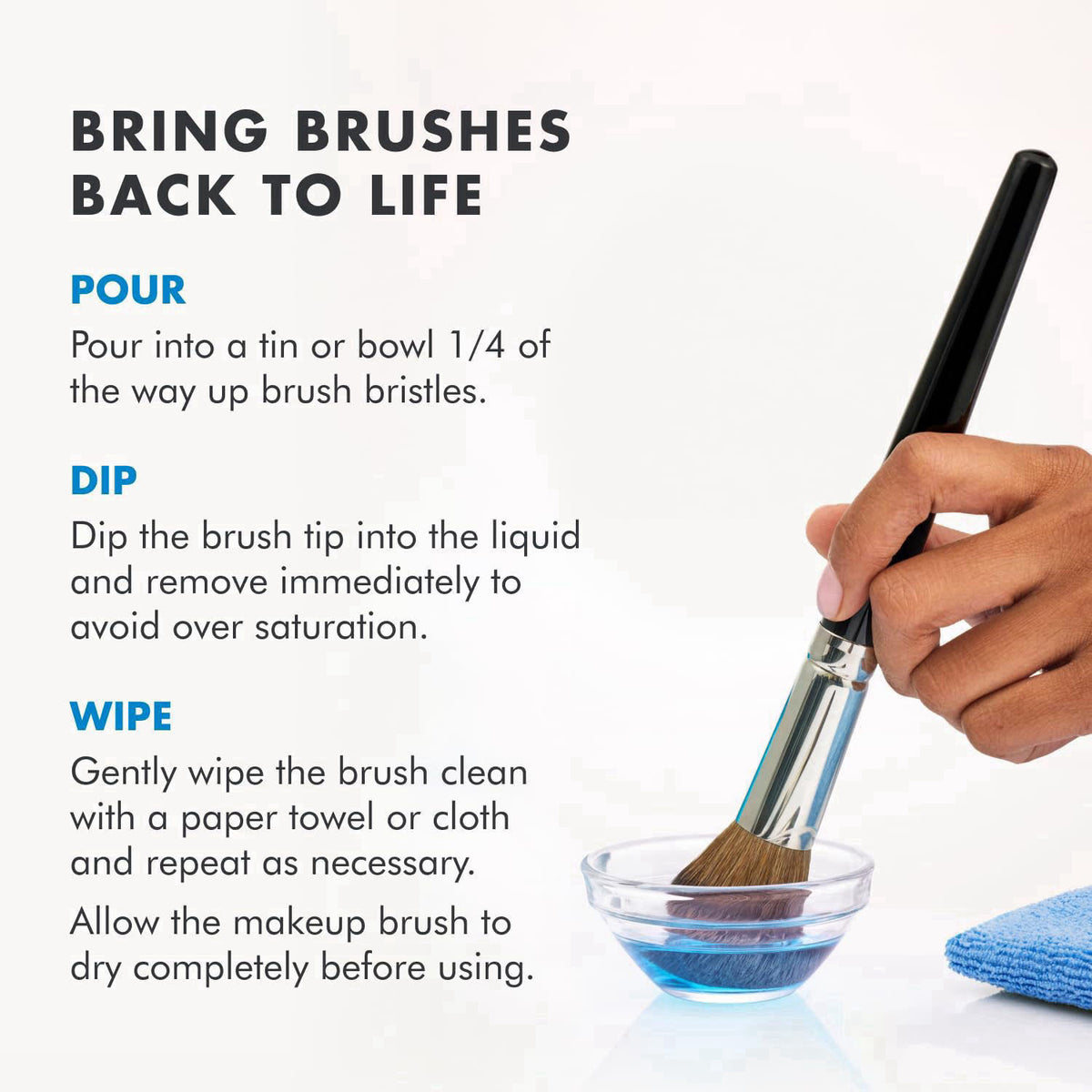 Cinema Secrets Original Blue Vanilla Makeup Brush Cleaner Solution - Professional Cleanser for Makeup Brushes - Quick-Dr