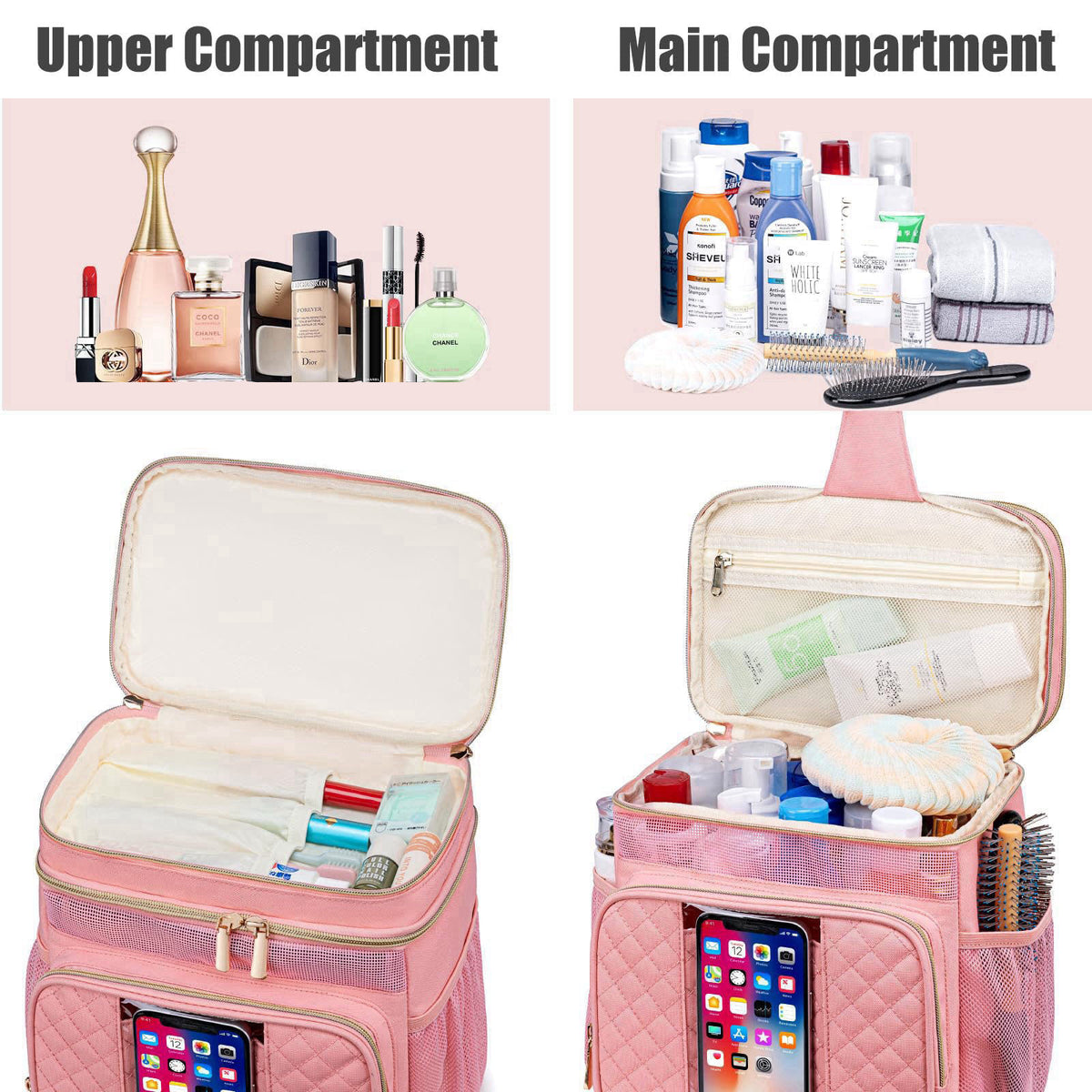 Tealari Large Toiletry Bag for Women Men,Bathroom Bag,Water Resistant Shower Bag,Makeup Bag,Portable Shower Caddy for Co