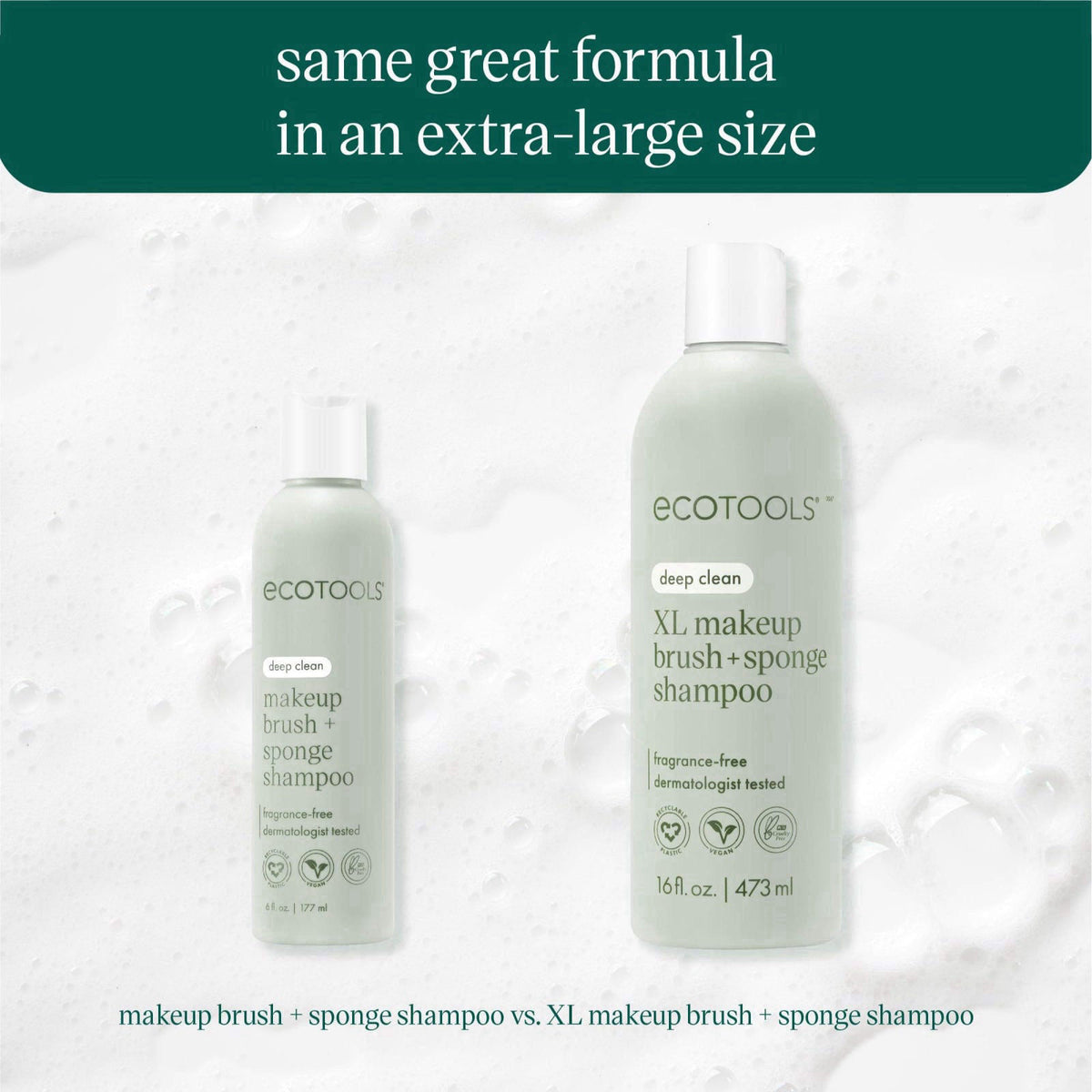 EcoTools XL Makeup Brush Sponge Shampoo, Removes Dirt, & Impurities From Makeup Brushes & Blending Sponges, Fragrance-Fr