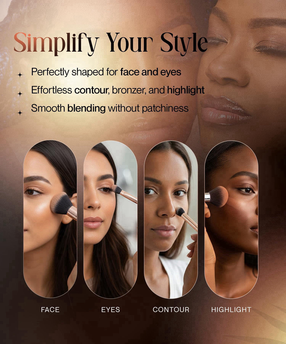Kandi Burruss 7-Piece Professional Makeup Brush Set - Rose Gold – alternate angle