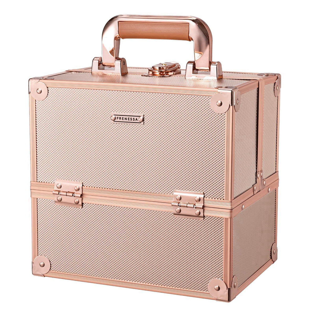 FRENESSA Makeup Train Case Makeup Case Travel Cosmetic Box Organizer Portable Make Up Box with Dividers Lockable for Art