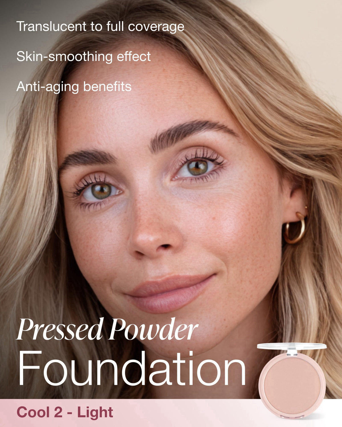 Mineral Fusion Pressed Powder Foundation (Cool 2) – close-up detail in Cool 2