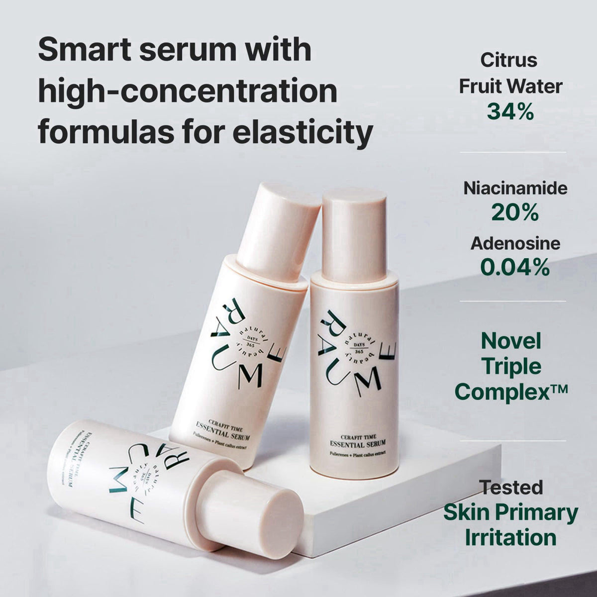 RAUME Deep Hydration Essential Serum, Lightweight Face Serum with 34% Citrus Fruit Water, Ceramide Complex and Smart Hyd