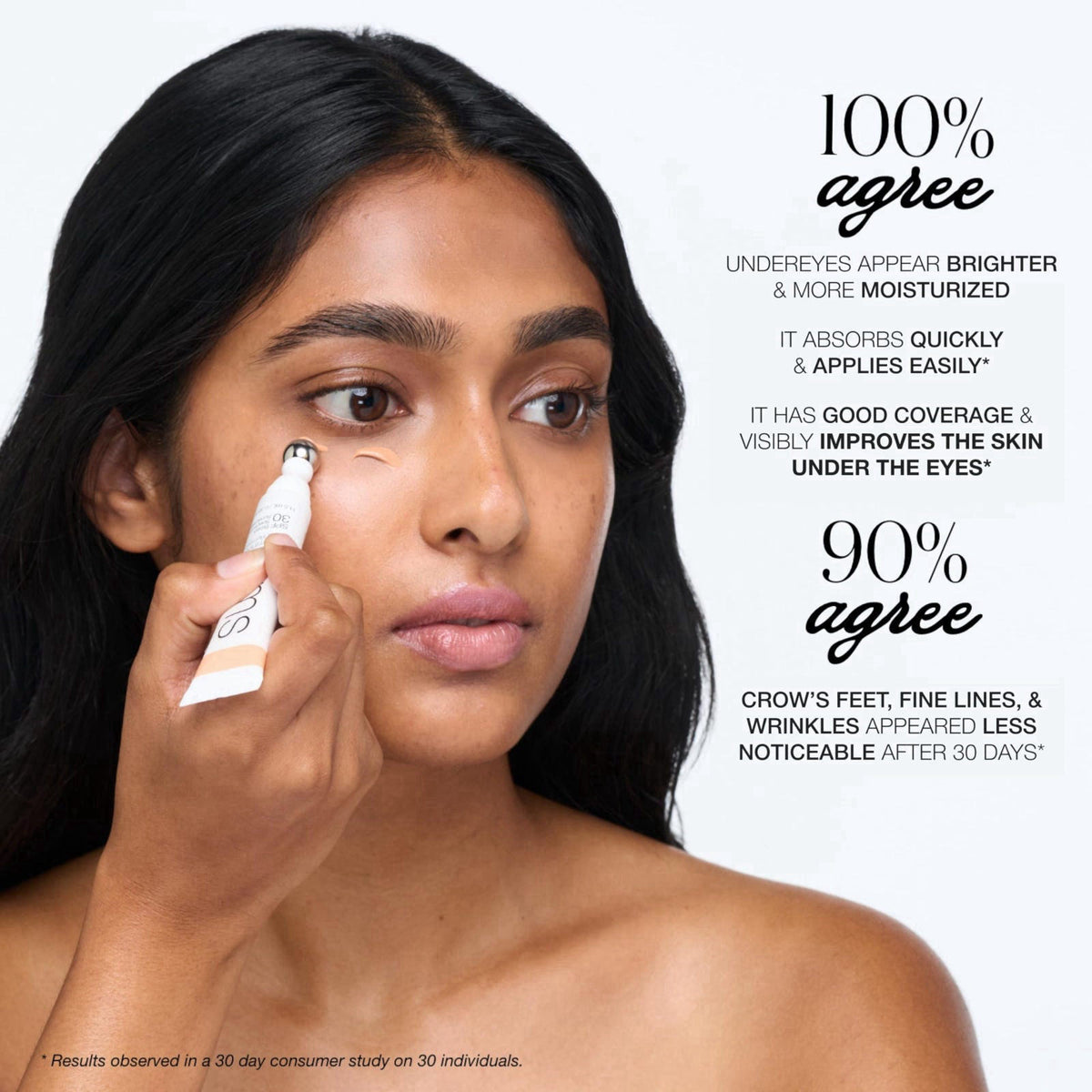 RMS Beauty ReFresh Eye Brightener SPF 30 Under Eye Corrector, 0.5 oz – back view and specifications