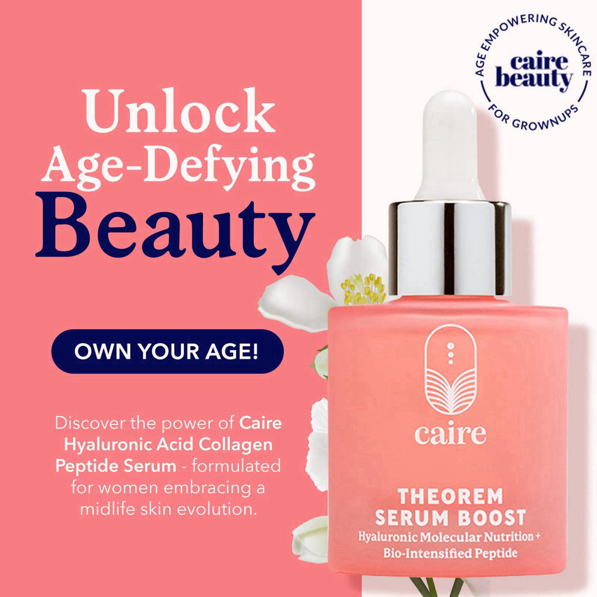 Caire 'Own Your Age' Hyaluronic Acid Collagen Serum, 15ml – close-up detail