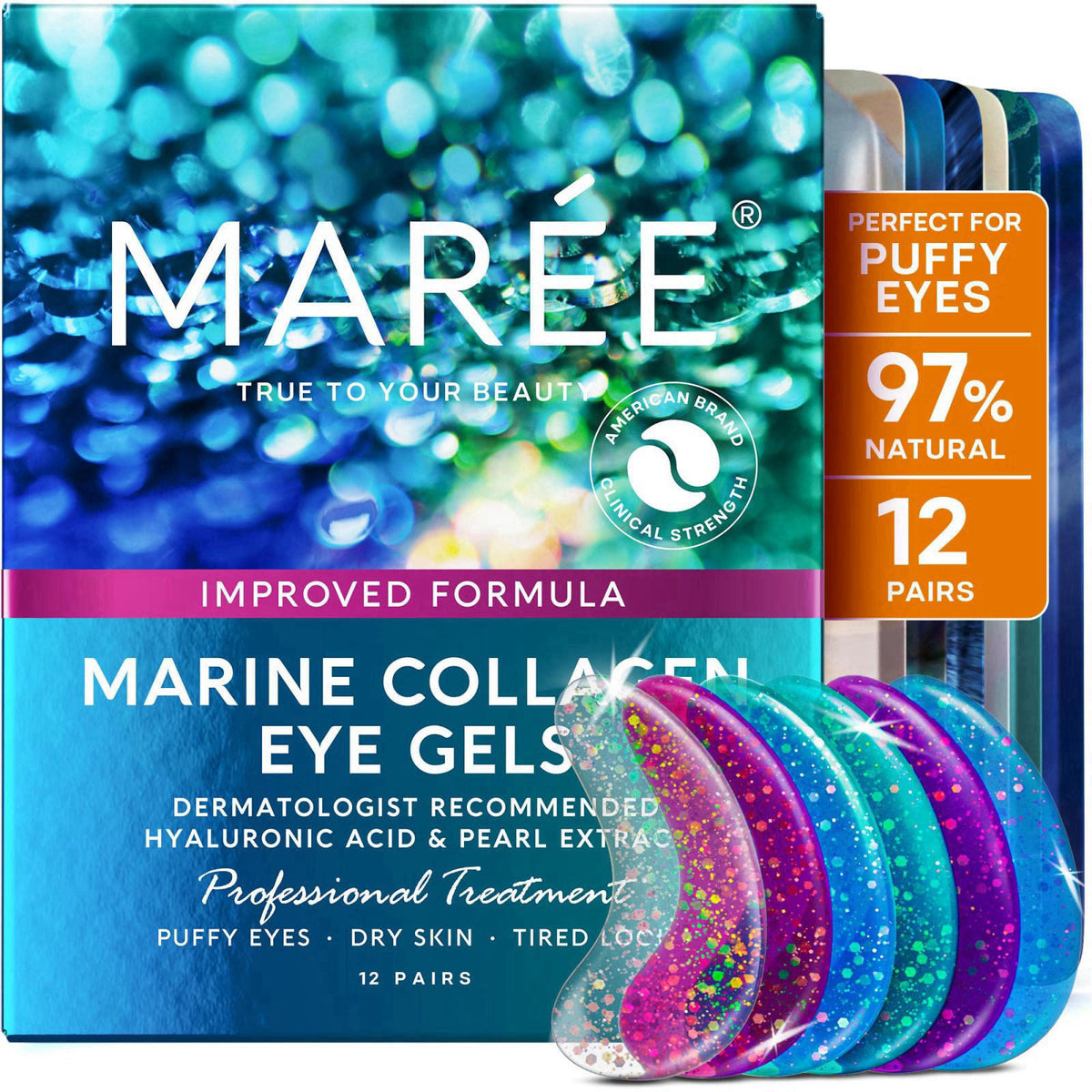 MAREE Collagen Eye Gels - Eye Patches for Puffy Eyes and Dark Circles – product photo (Masks)