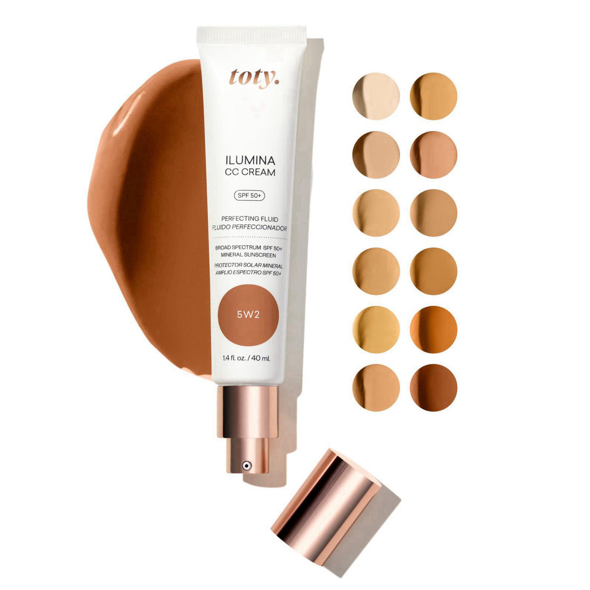 toty. Toty by Sofia Vergara - lumina CC Cream SPF 50+, 100% Mineral Color Correcting Cream - Medium Coverage Foundation 