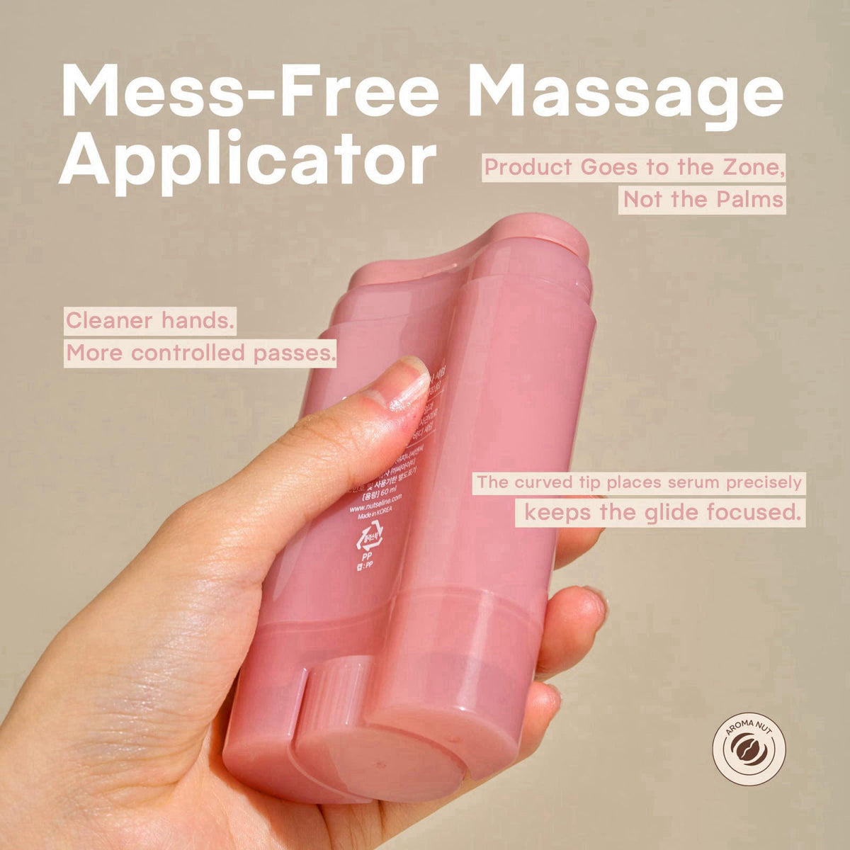 nutseline Aroma Nut Slim Fit Gua Sha Serum, Body Firming & Contouring Massage Oil Serum with Built-In Gua Sha Tip & 3% N