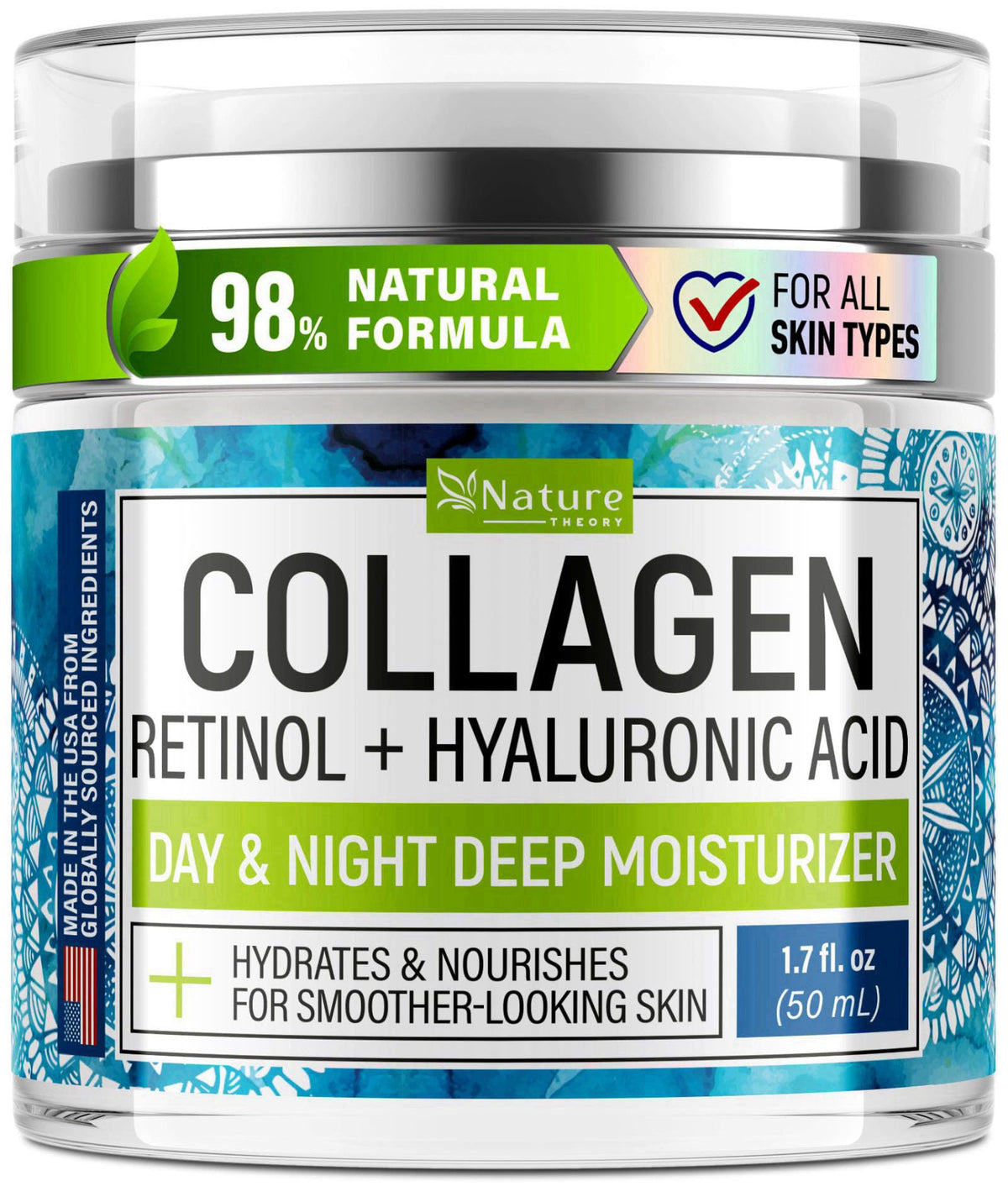NATURE THEORY Collagen Cream for Face with Retinol - Anti Aging Face Moisturizer, 1.7 oz – product photo (Face Moisturiz