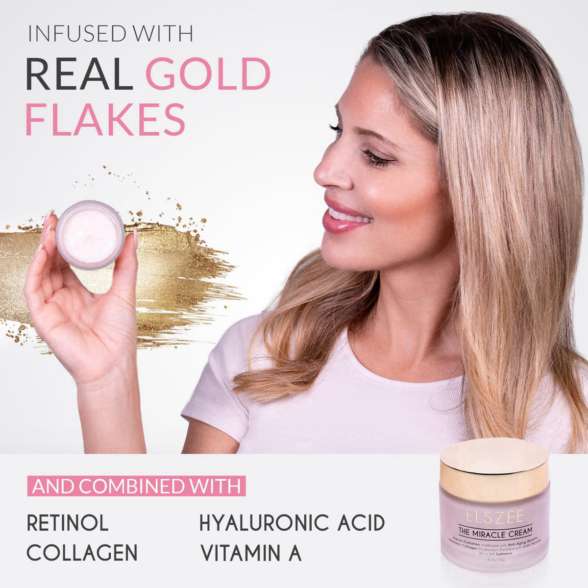 ELSZEE ELSZÉE The Miracle Cream - Anti-Aging Face & Neck Cream with Gold Particles | Intense Hydration & Wrinkle Repair 