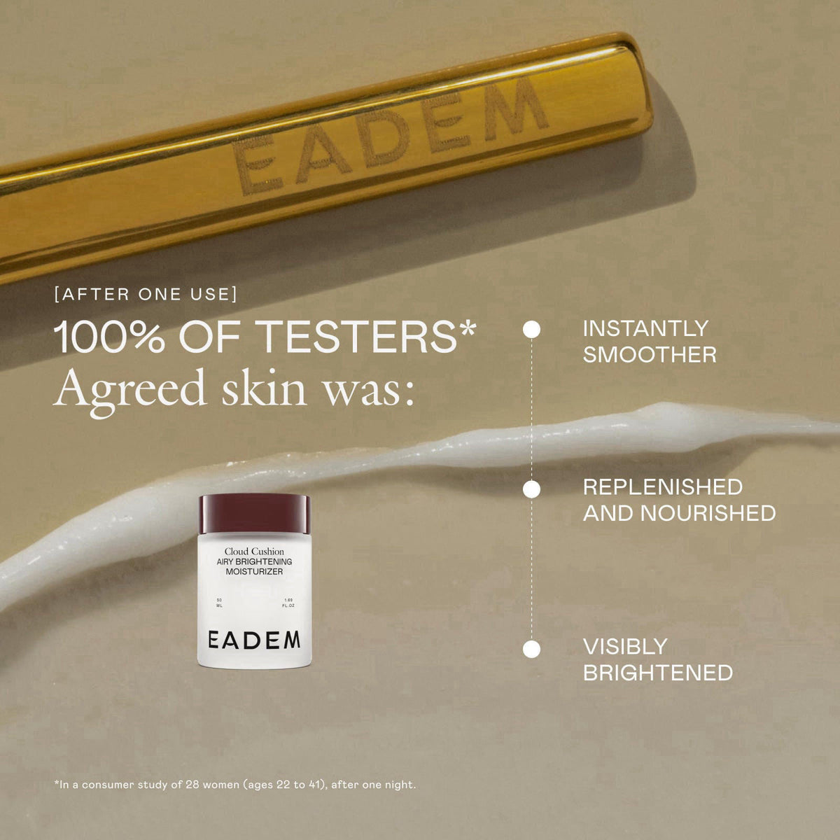 EADEM Face Moisturizer Barrier Repair Cream for Women, Cloud Cushion – back view and specifications