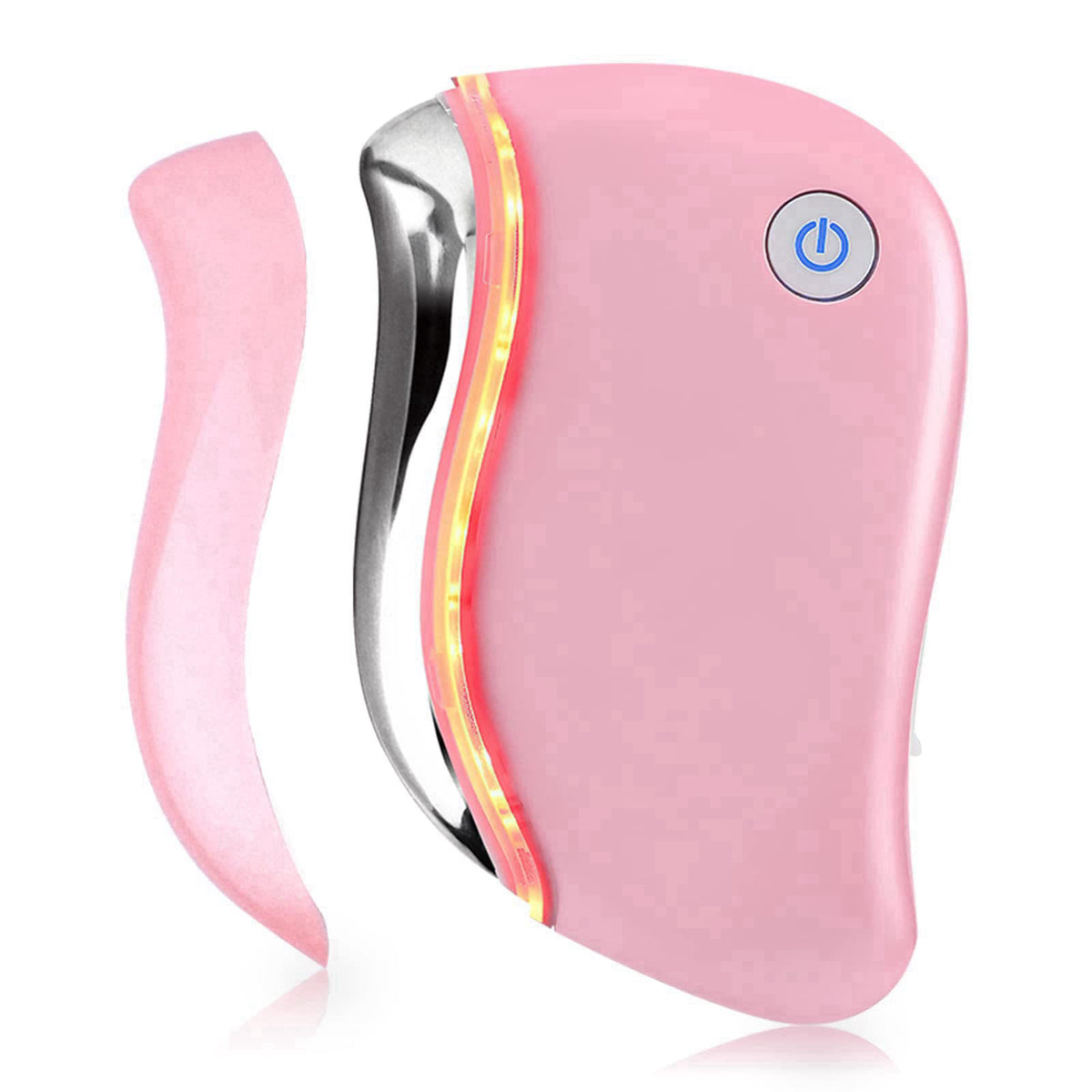 Aikertec Heat Electric Gua Sha Tool, 4-in-1 Multi-Function Anti-Aging Face Massager, Facial Contouring & Firming, Double