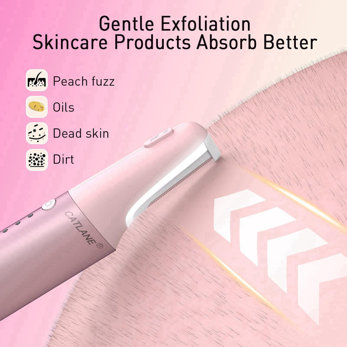 Dermaplane Razor for Women Face, Dermaplaning Tool for Face with LED Light – full view