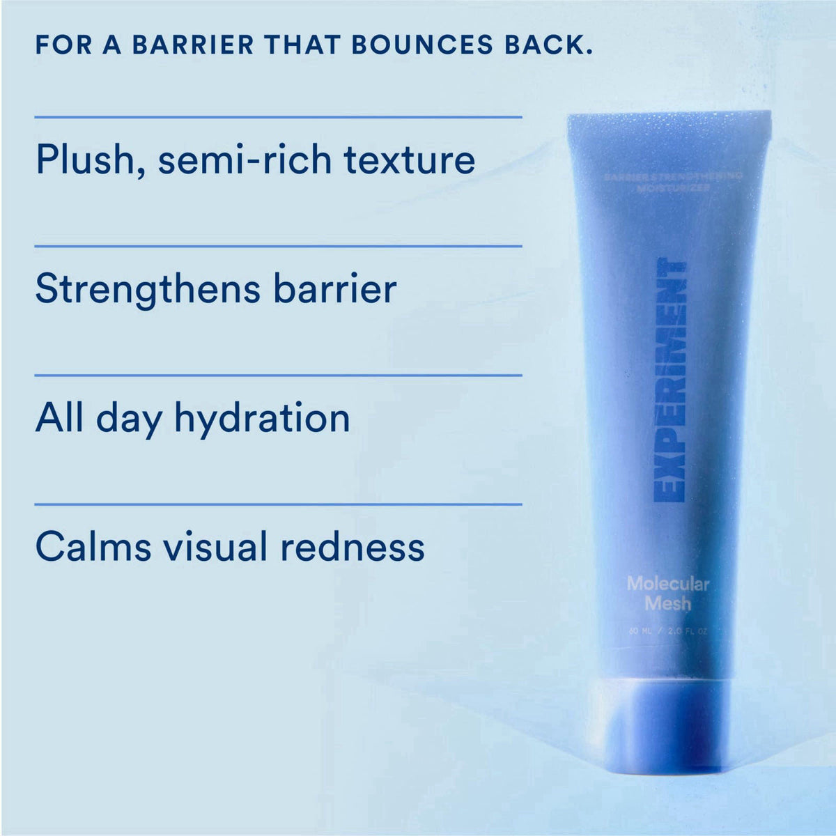 Experiment Molecular Mesh Barrier Repair Face Moisturizer - 2 fl oz – packaging and label