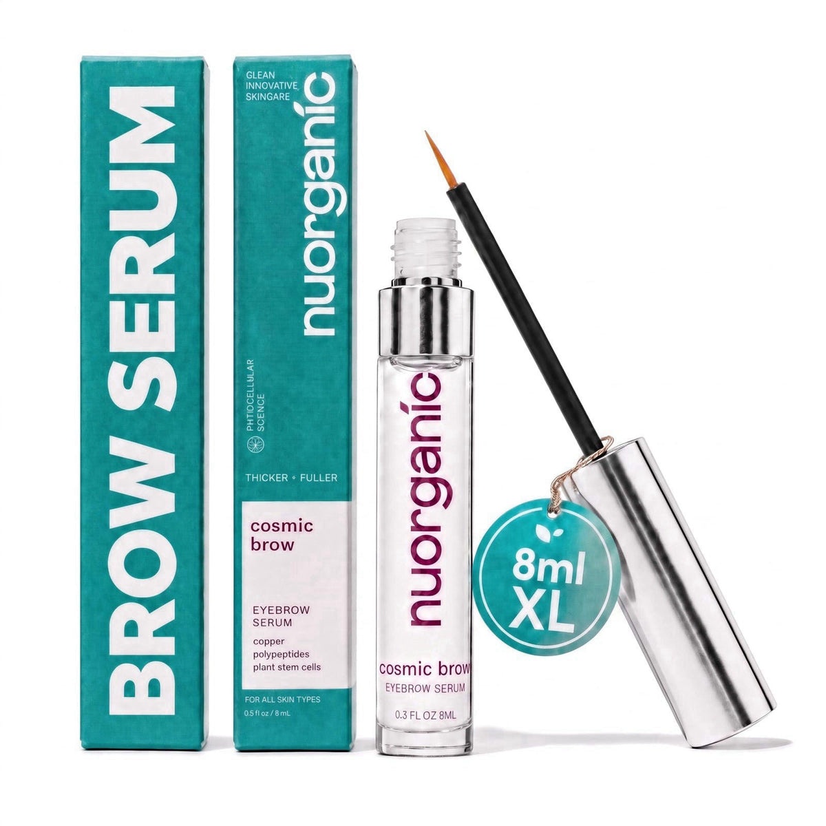 NuOrganic Cosmetics nuorganic Cosmic Brow Eyebrow Growth Serum, Natural Ingredients, 8ml XL – close-up detail