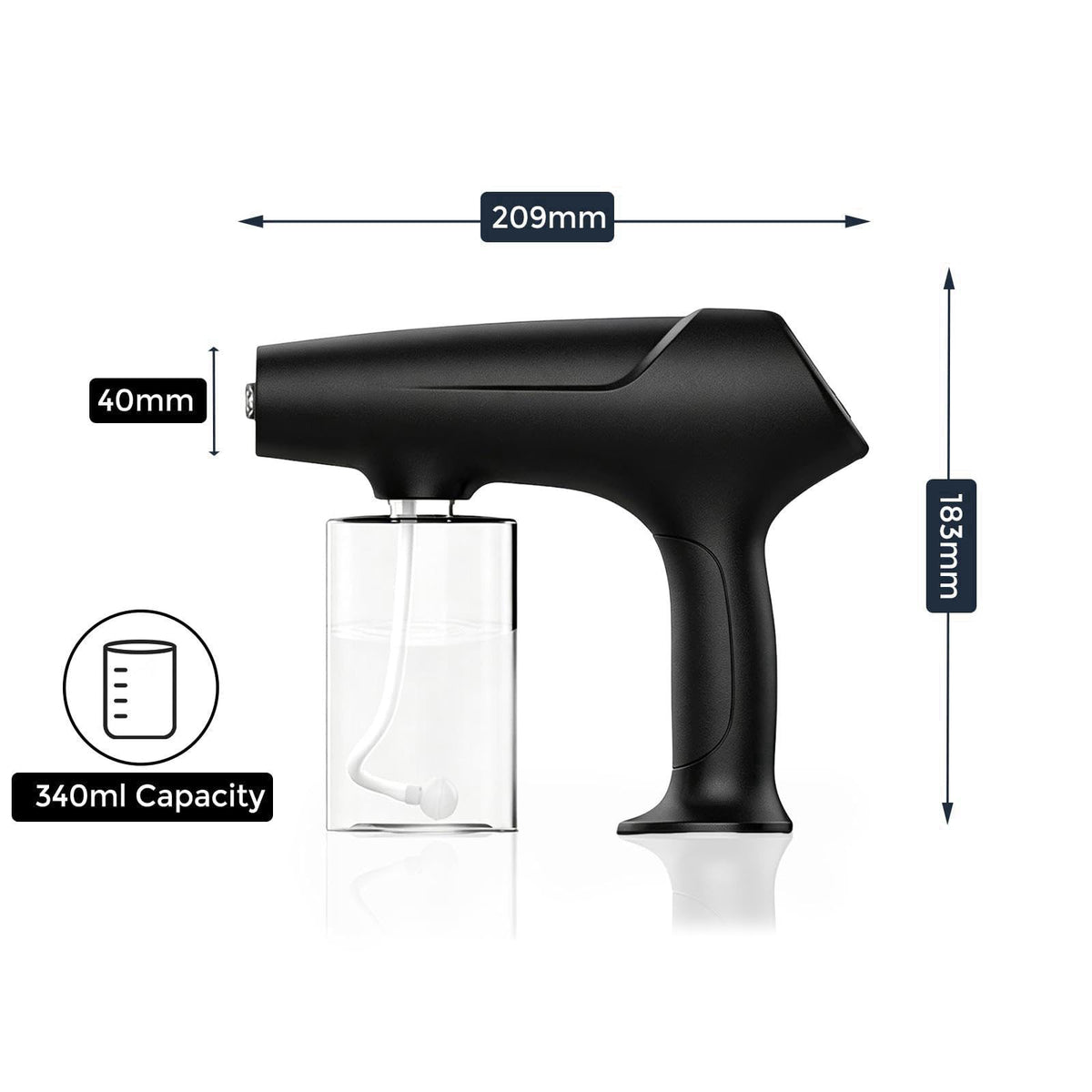 Hovinke Barber Spray Bottle with Blue Light, Rechargeable Electrostatic Atomizer Sprayer, Nano Mist Sprayer for Stylist,