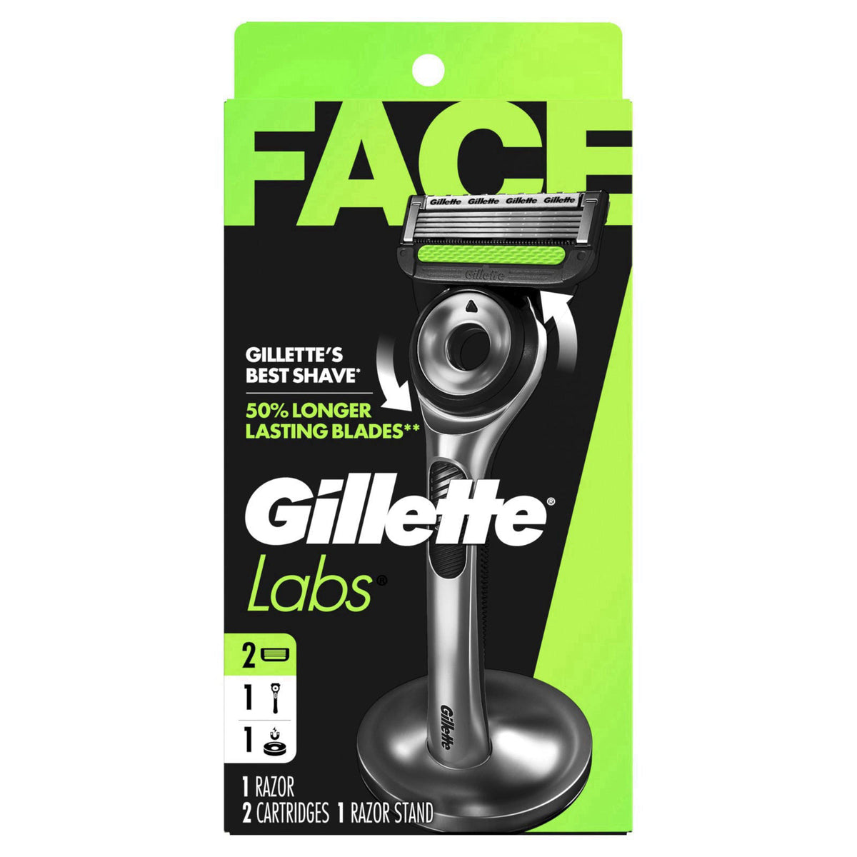 Gillette Labs Mens Razor, Shaving Kit for Men, Includes 1 Handle, 2 Razor Blade Refills, 1 Premium Magnetic Stand – prod