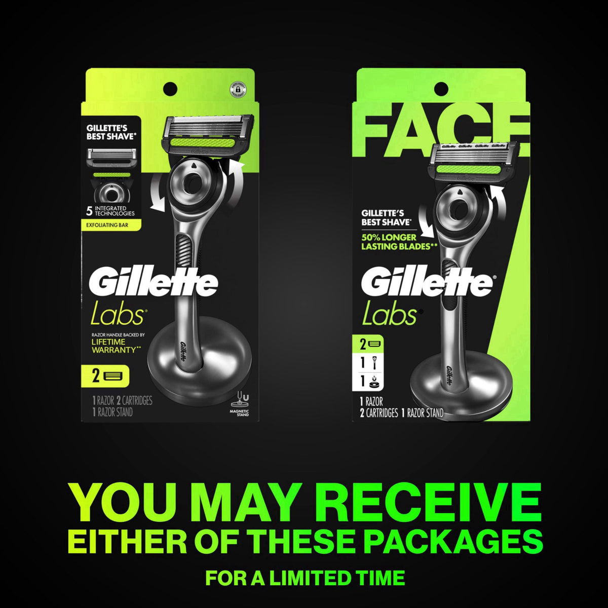 Gillette Labs Mens Razor, Shaving Kit for Men, Includes 1 Handle, 2 Razor Blade Refills, 1 Premium Magnetic Stand – clos