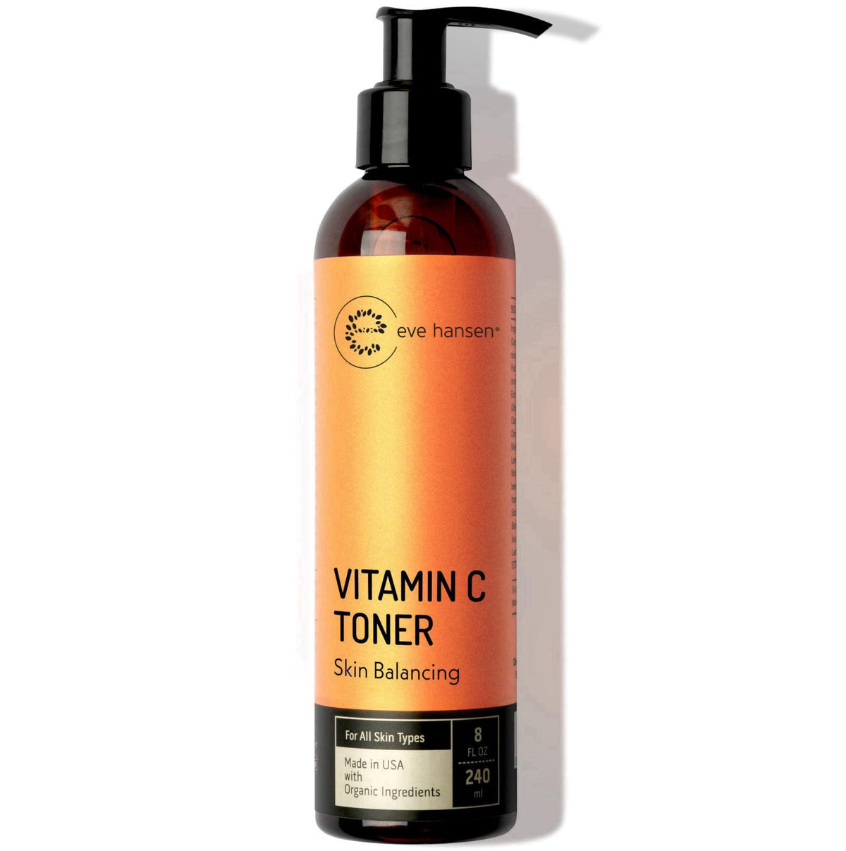Eve Hansen Vitamin C Toner for face | 8 oz Hydrating Facial Toner Pore Minimizer with Anti Aging Aloe, Citric Acid & Tea