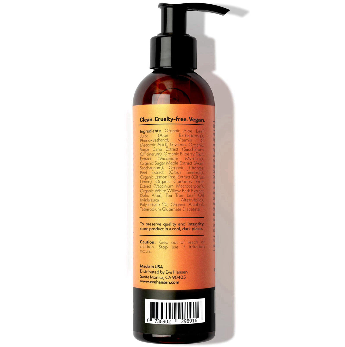 Eve Hansen Vitamin C Toner for face | 8 oz Hydrating Facial Toner Pore Minimizer with Anti Aging Aloe, Citric Acid & Tea